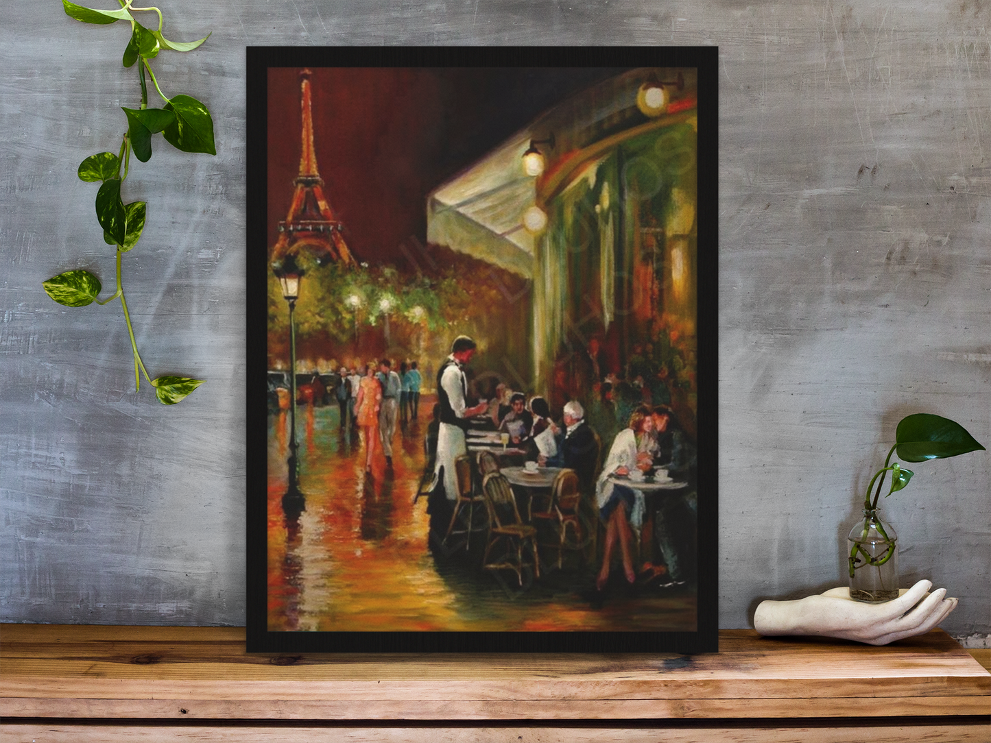 Canvas Wall Art - Charming French Street side Cafe Dining