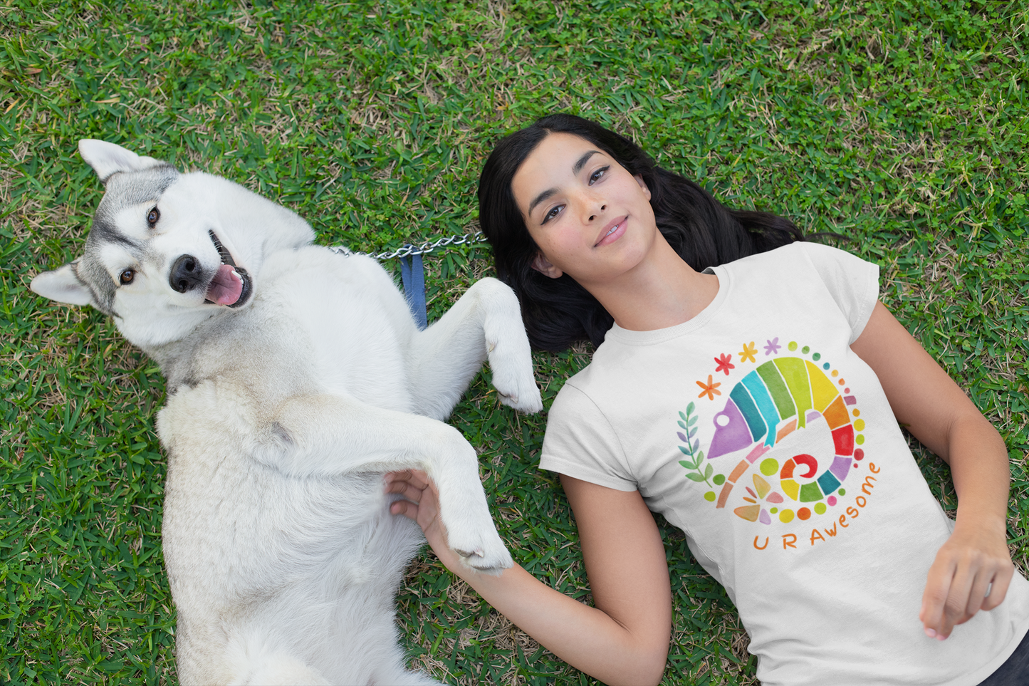 Custom Colorful Chameleon T-shirt