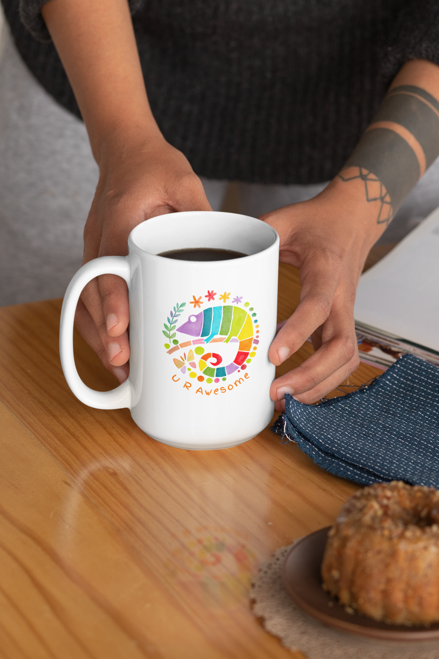 Colorful Inspirational White Coffee Mug, 15oz Coffee Cup for Coffee Lo   The Nordik OutPost