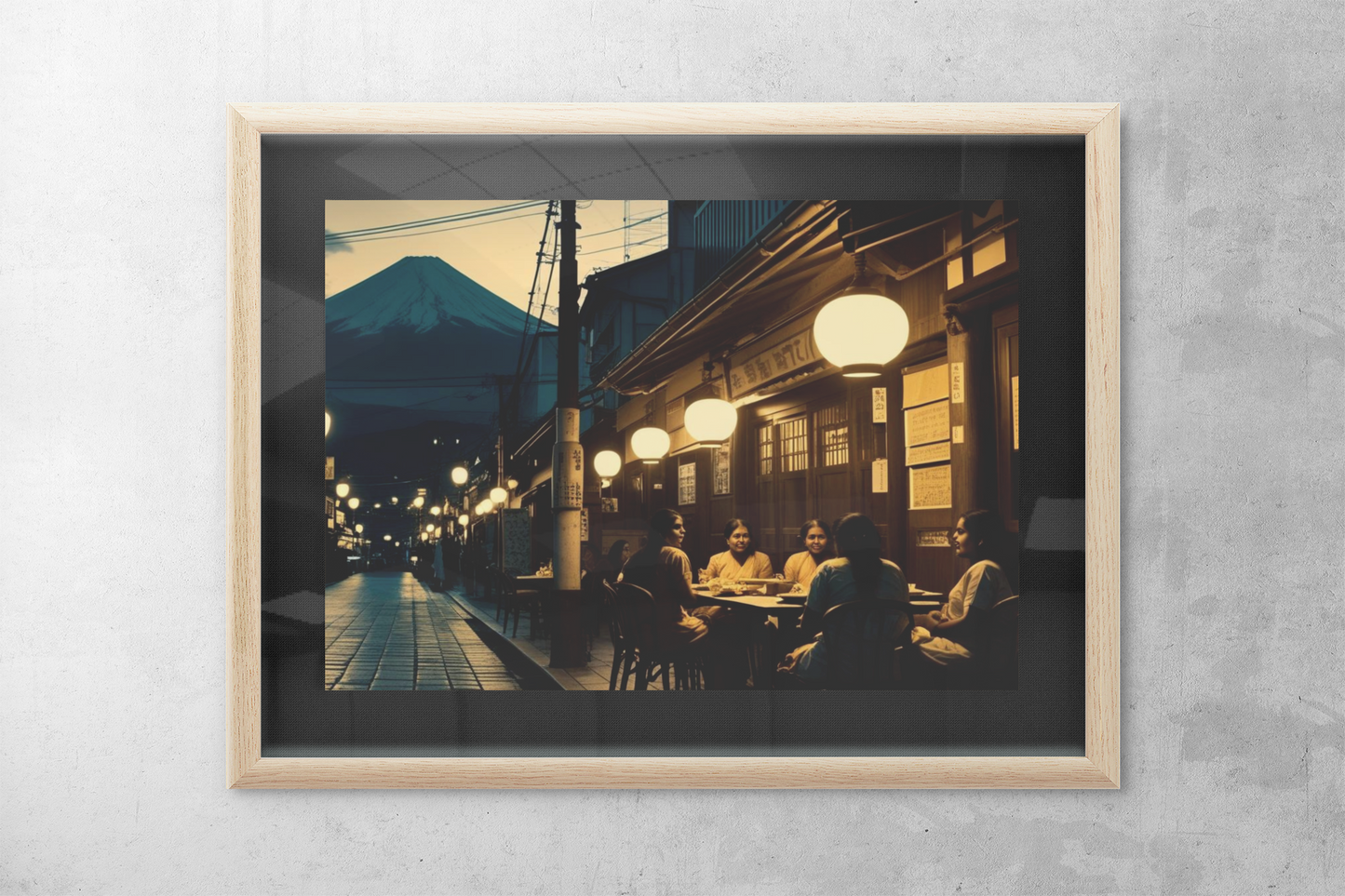 Canvas Print - Mount Fugi Japanese Street Night Scene Wall Decor