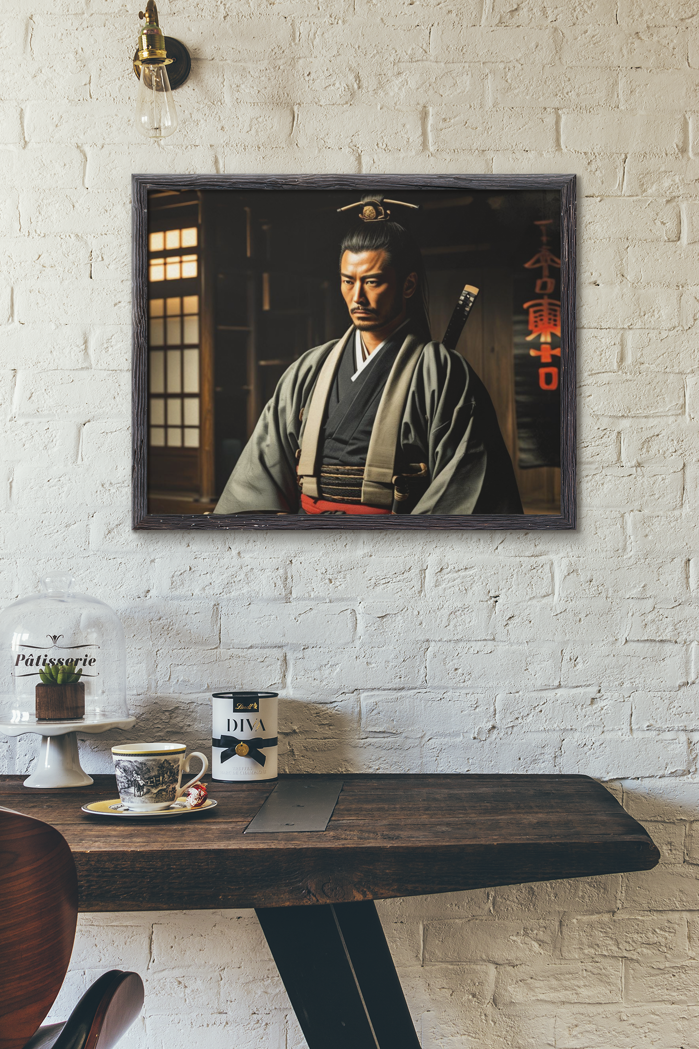 Samurai Wall Art Canvas Print, Japanese Decor, Gift for Men, Martial Arts Room