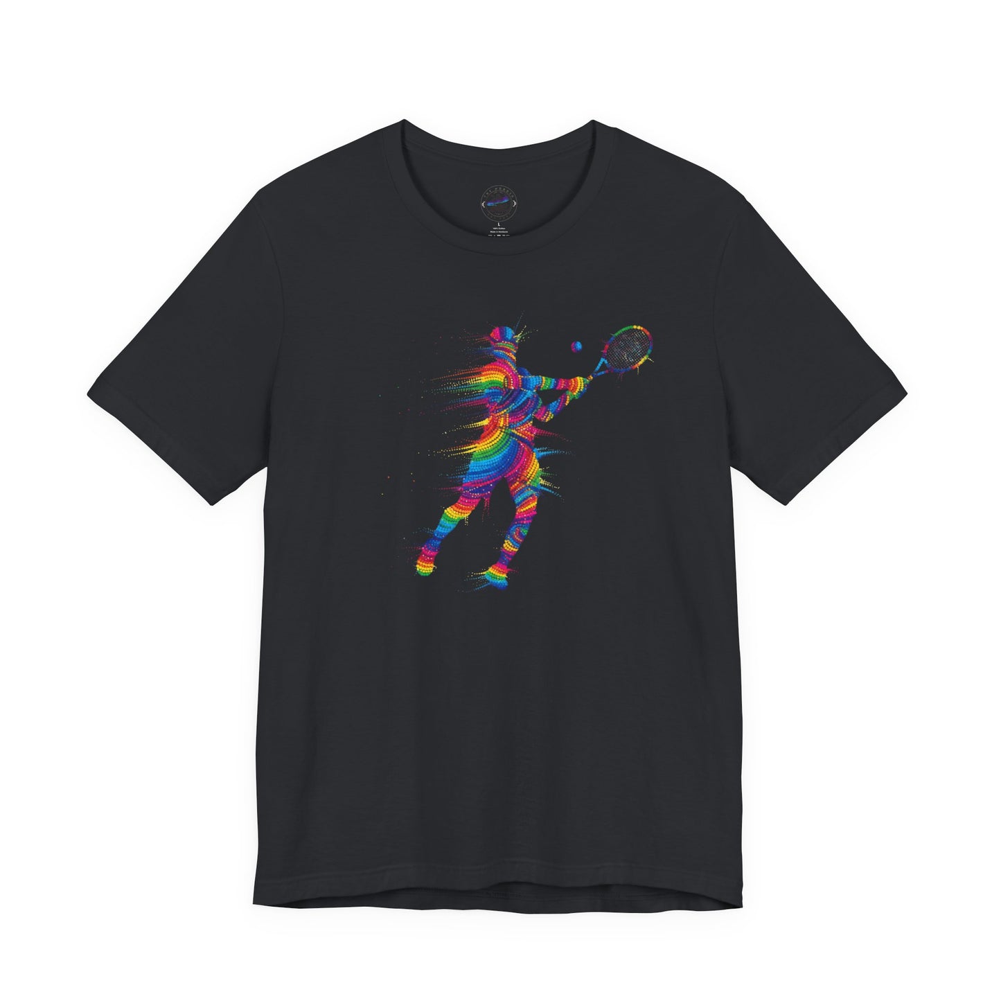 Colorful Day Dot Style Tennis Player Unisex Tee, Sporty Outfit, Gift for Tennis Lovers, Athleisure Tee, Vibrant Streetwear, Tennis Gift, Summer Style
