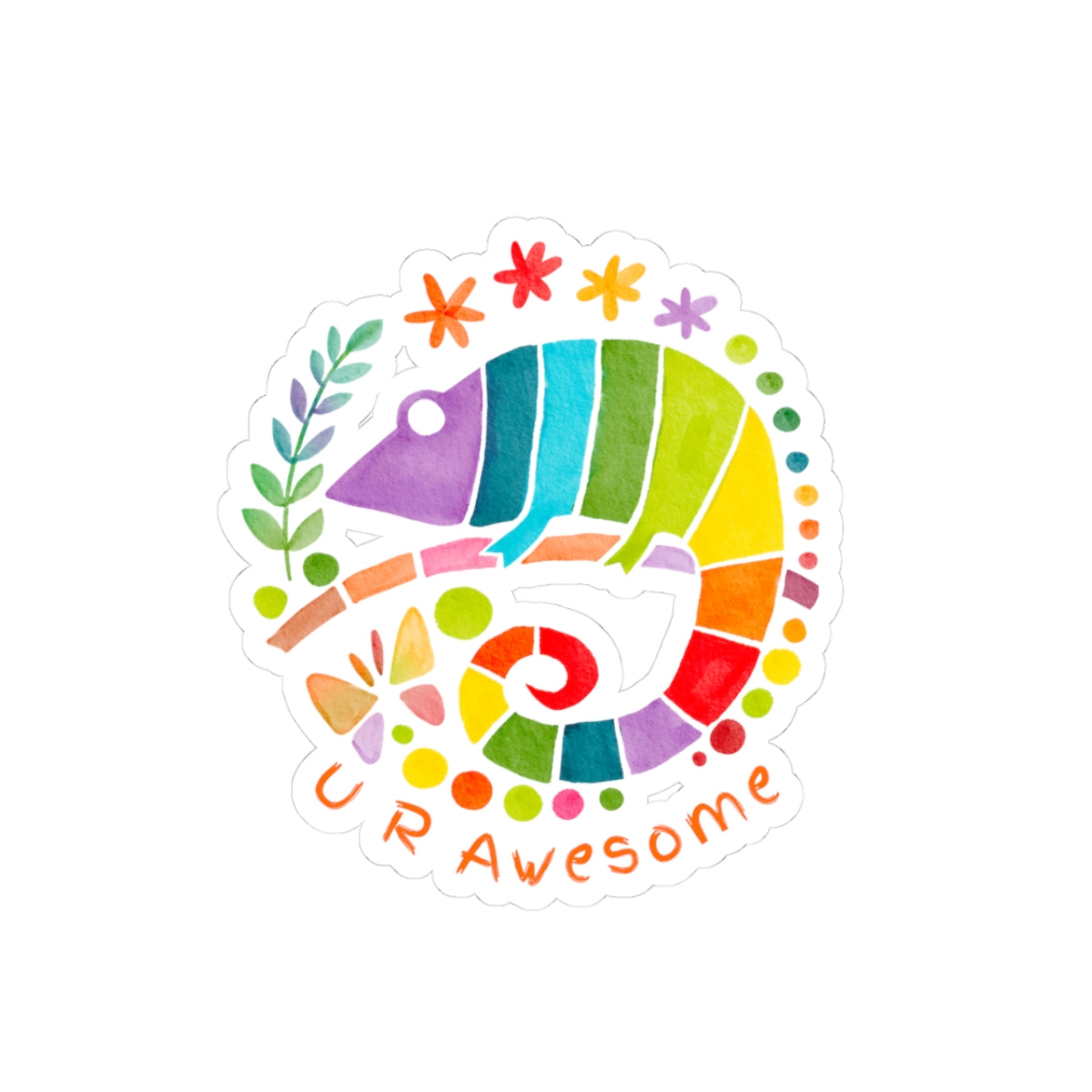 Colorful Chameleon Stickers, Motivational Stickers, U R Awesome Stickers, Laptop Decals, Fun and Whimsical Stickers