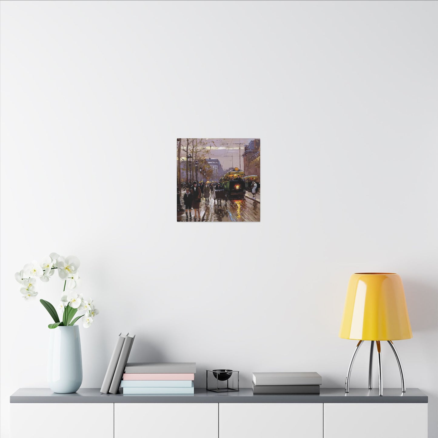Canvas Print - Vintage Art of France Streetcar, French Artwork