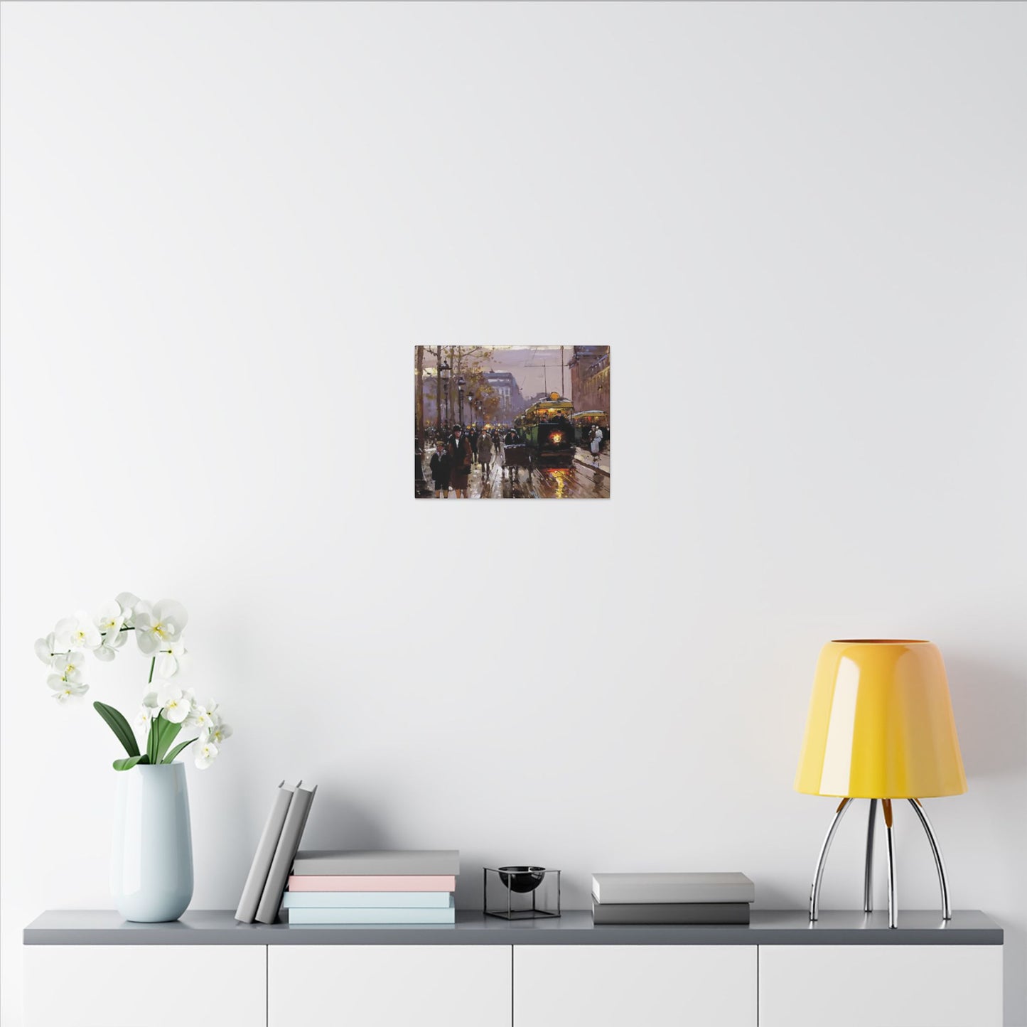 Canvas Print - Vintage Art of France Streetcar, French Artwork