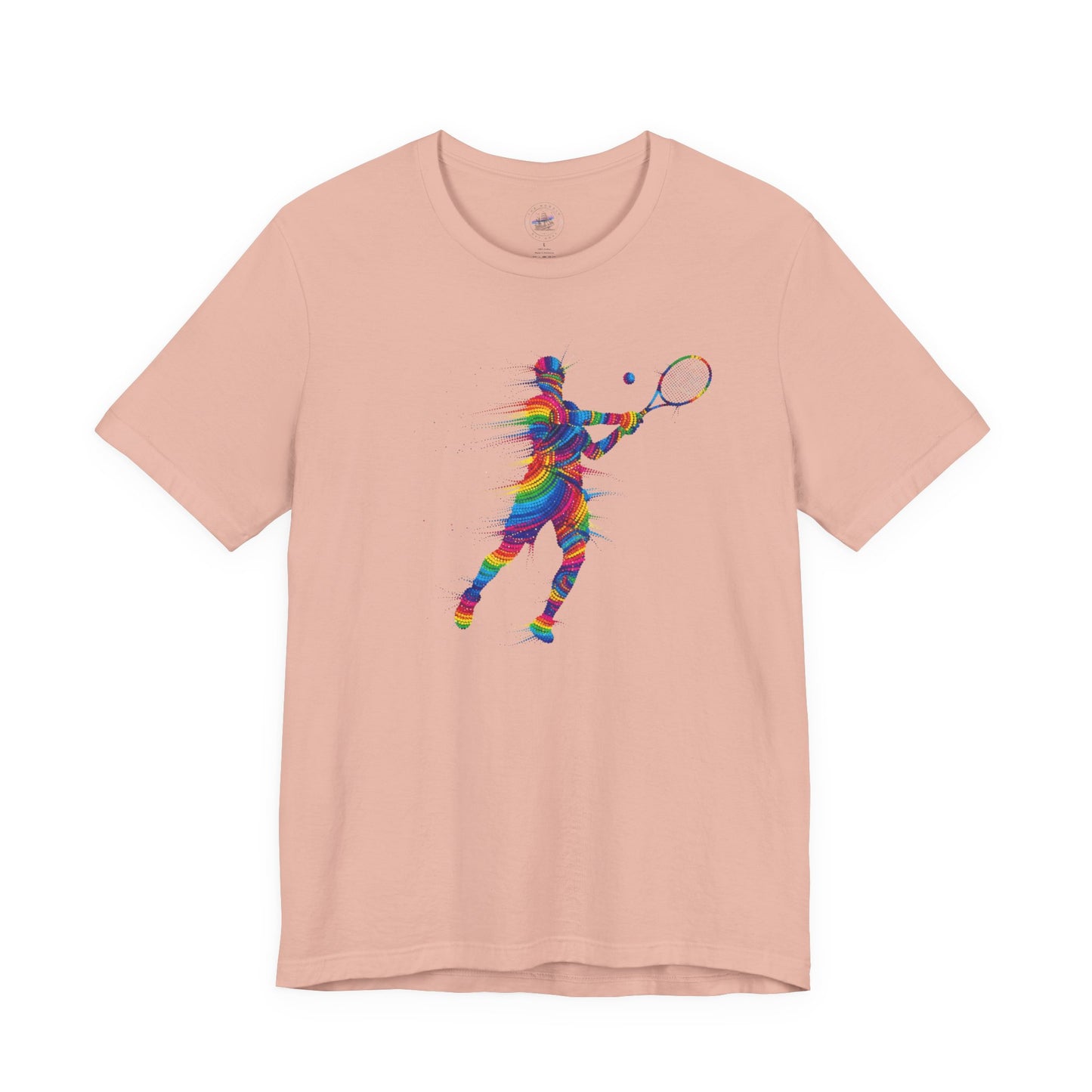 Colorful Day Dot Style Tennis Player Unisex Tee, Sporty Outfit, Gift for Tennis Lovers, Athleisure Tee, Vibrant Streetwear, Tennis Gift, Summer Style