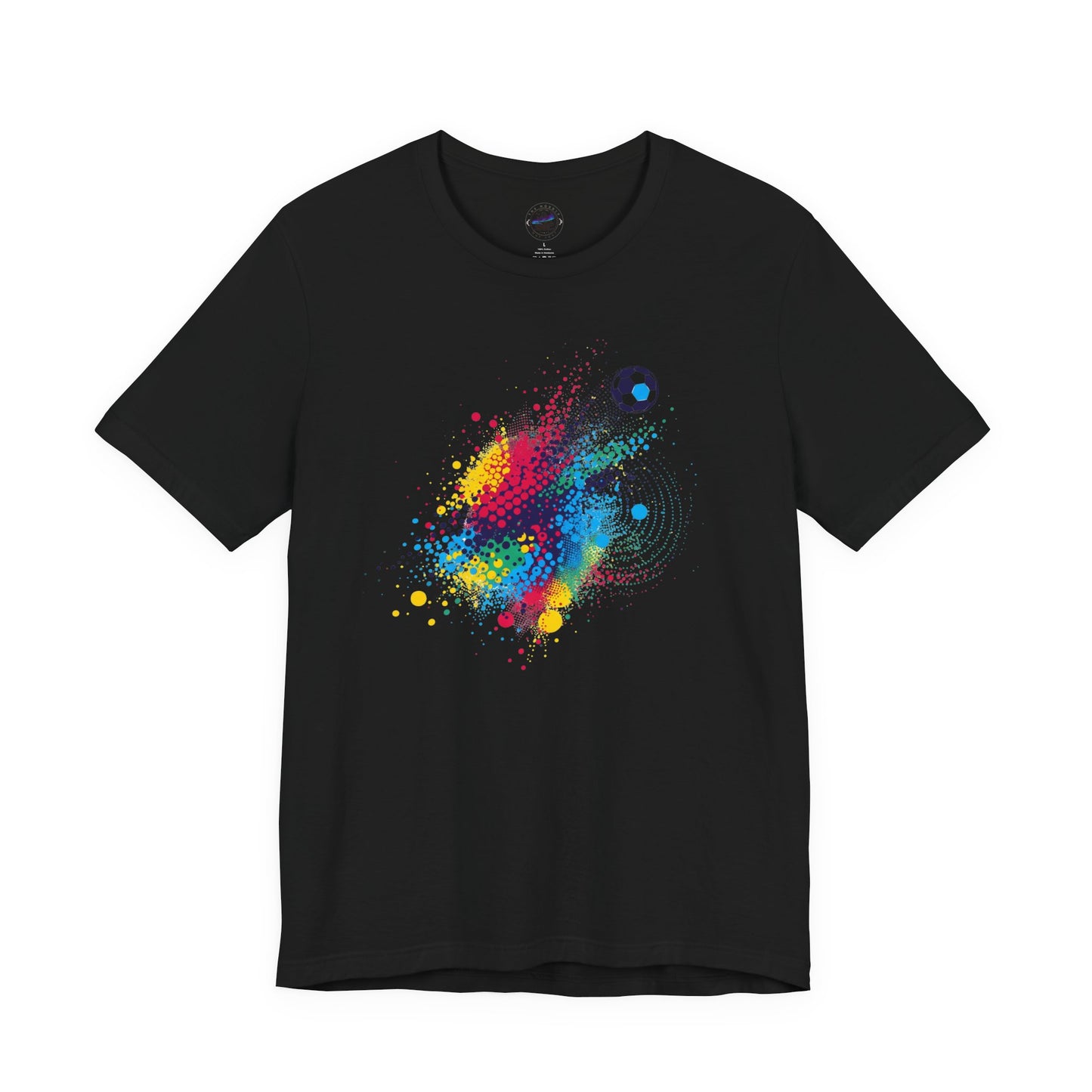Colorful Day Dot Soccer Splash Tee - Unisex Short Sleeve Shirt, Sports Fan Gift, Casual Wear, Fun Summer Tee, Active Lifestyle Top