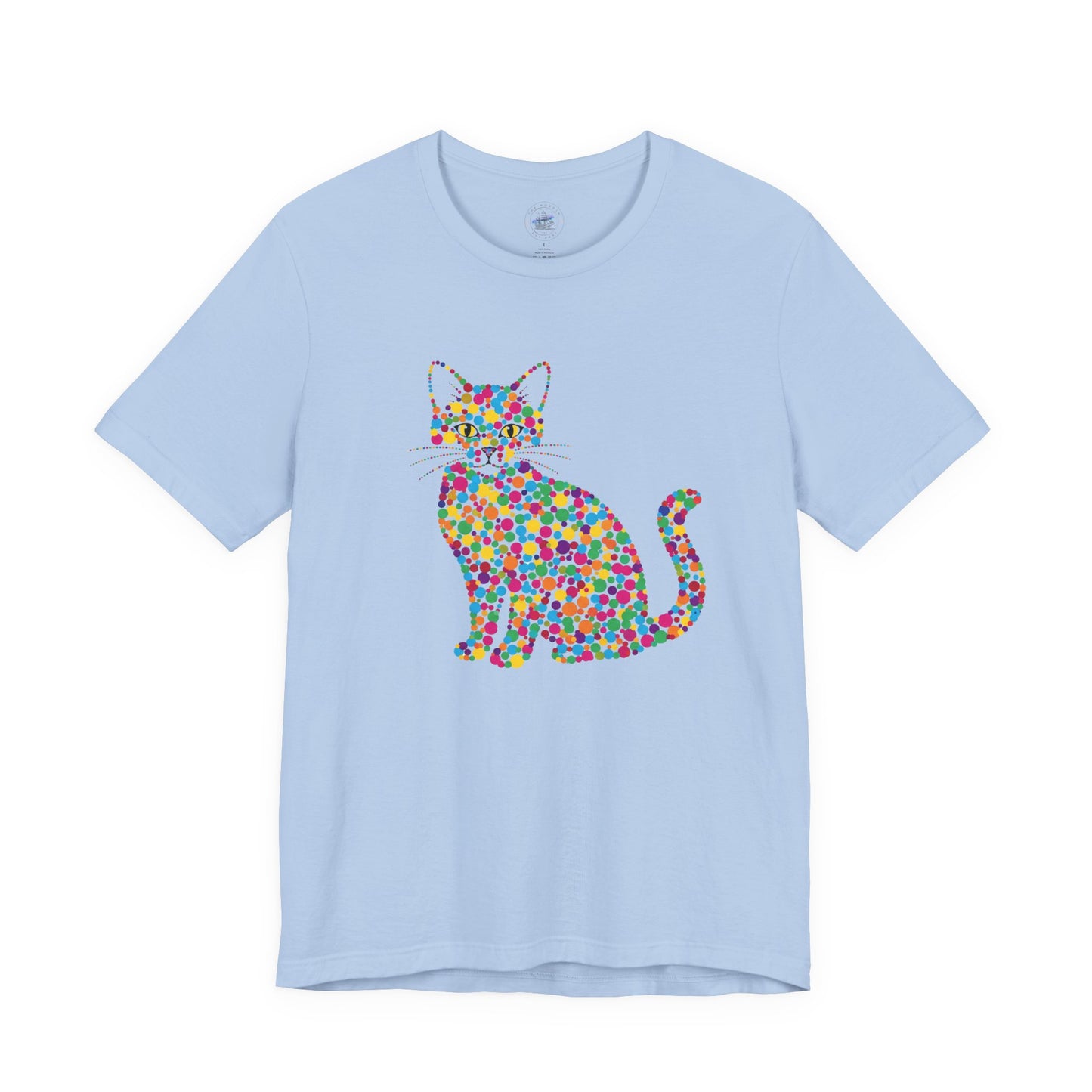 Day Dot Style, Colorful Cat Graphic Tee, Perfect Gift for Cat Lovers, Cute Animal Shirt, Casual Wear, Birthday Gift, Pet Lover Apparel