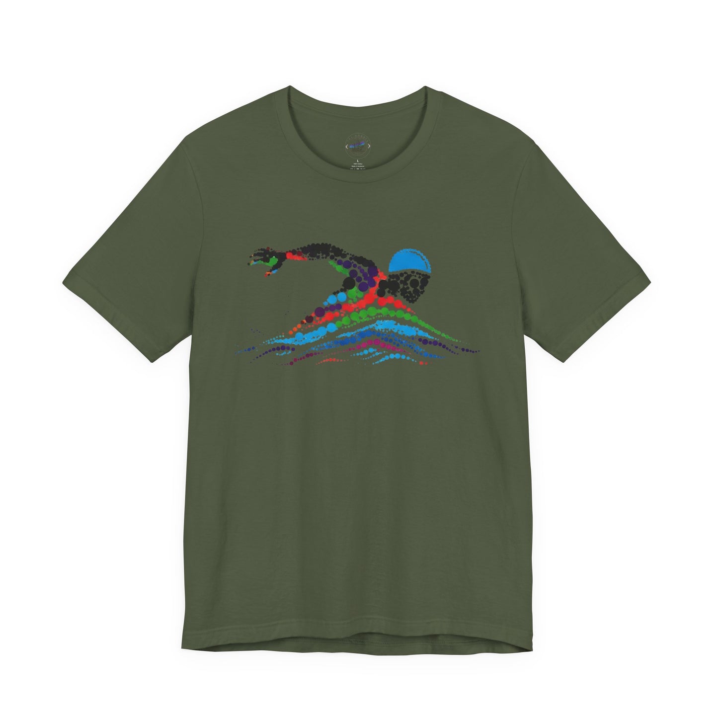 Vibrant Cool Wave Competition Swimmer Graphic Tee - Unisex Jersey Short Sleeve, Casual Wear, Summer Vibes, Gift for Nature Lovers, Beach Outfit, Festival Style