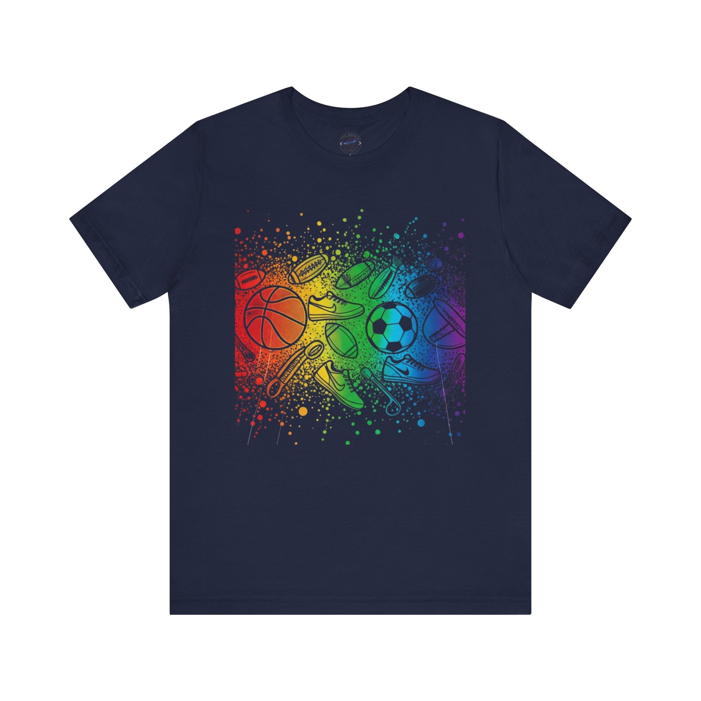 Day Dot Style Colorful Mixed Sports Graphic Tee, Unisex Athletic T-Shirt, Game Day Apparel, Gift for Sports Lovers, Fun Exercise Shirt