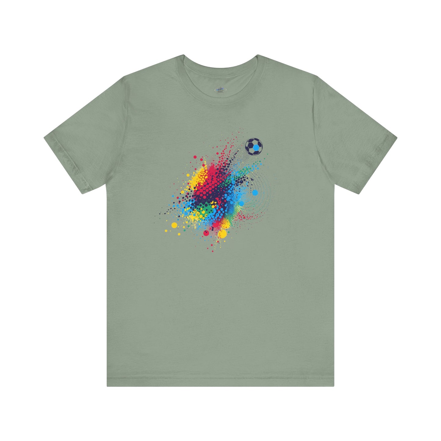Colorful Day Dot Soccer Splash Tee - Unisex Short Sleeve Shirt, Sports Fan Gift, Casual Wear, Fun Summer Tee, Active Lifestyle Top