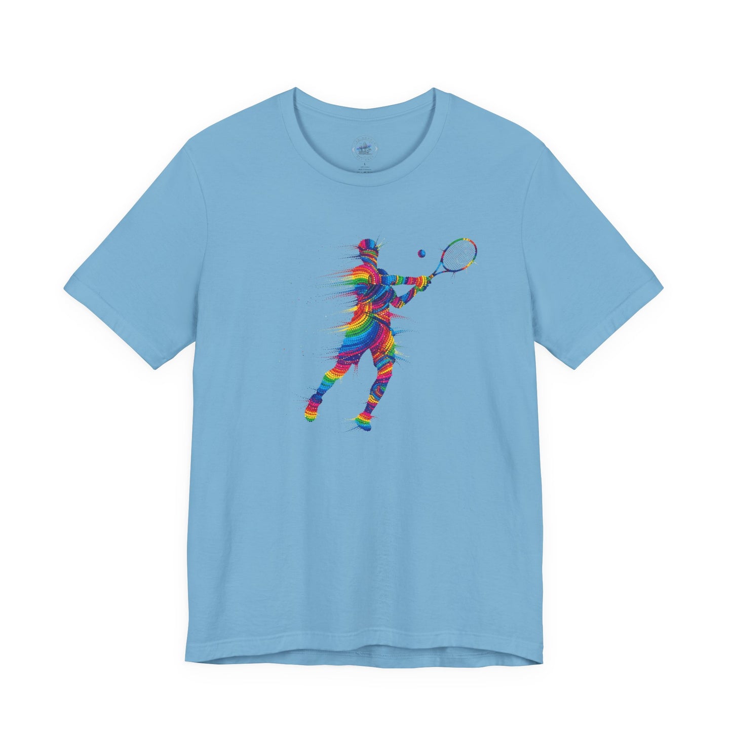 Colorful Day Dot Style Tennis Player Unisex Tee, Sporty Outfit, Gift for Tennis Lovers, Athleisure Tee, Vibrant Streetwear, Tennis Gift, Summer Style