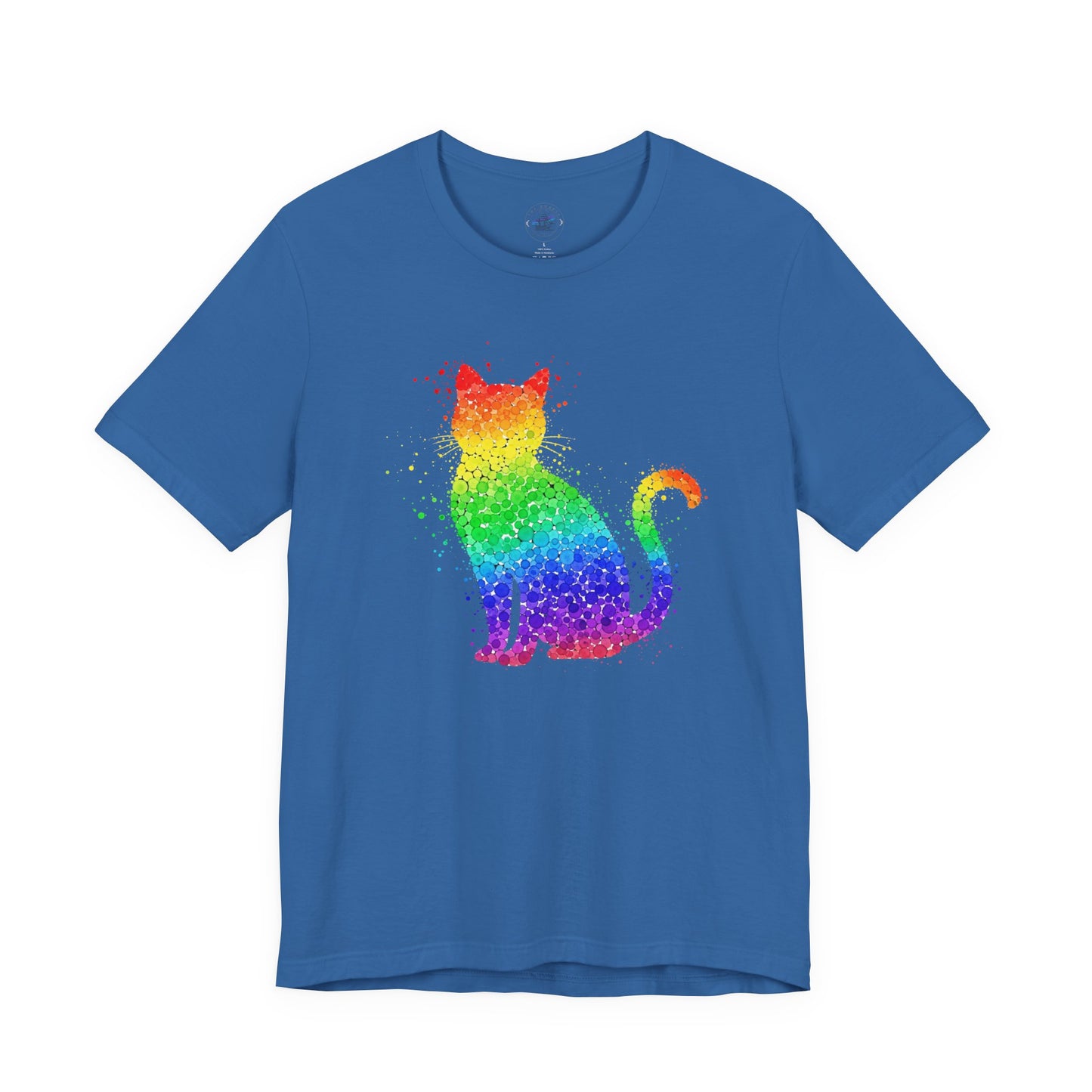 Day Dot Design, Colorful Cat Art Unisex Tee, Rainbow Cat T-Shirt, Pet Lover Gift, Cat Owner Apparel, Cute Cat Shirt, LGBT Pride Fashion