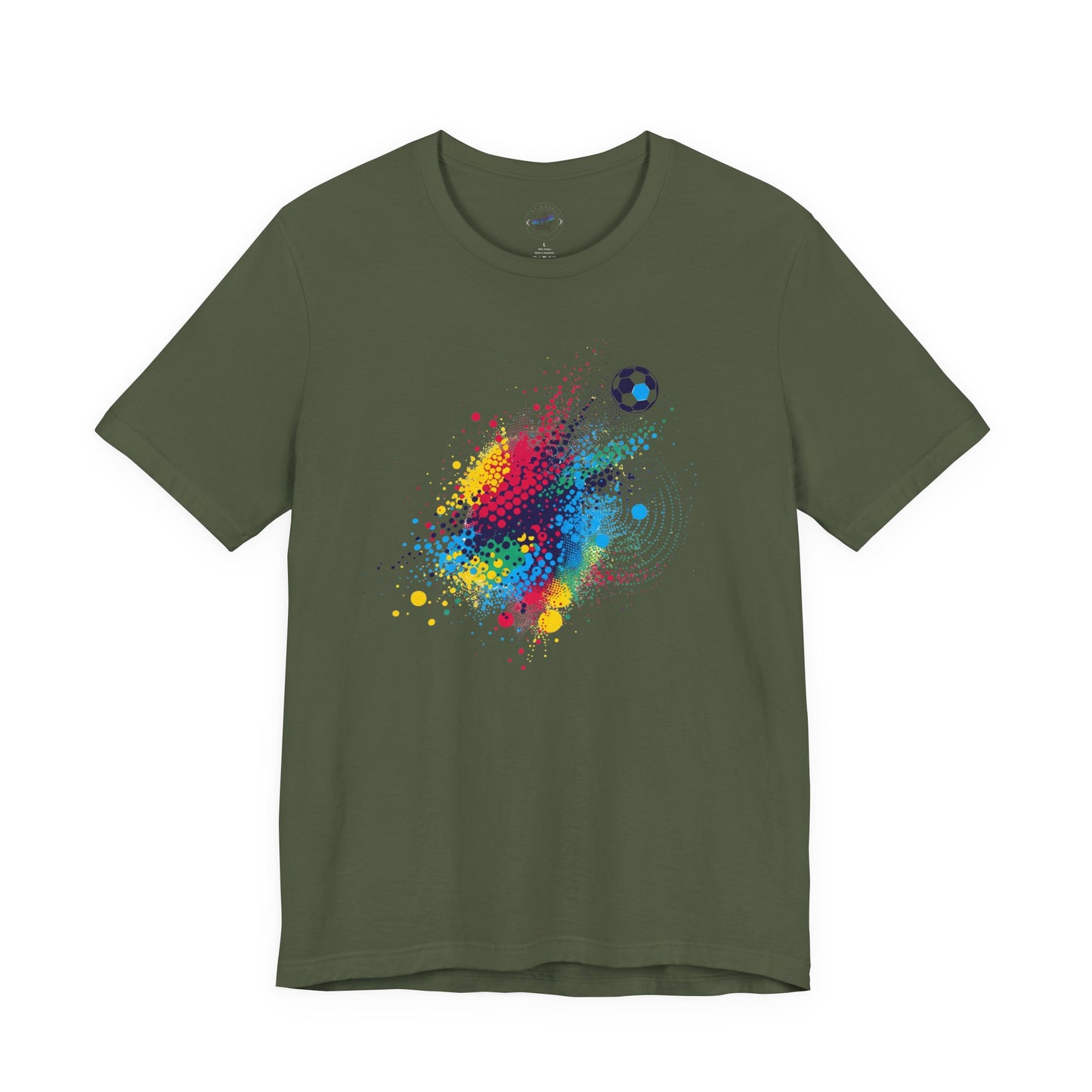 Colorful Day Dot Soccer Splash Tee - Unisex Short Sleeve Shirt, Sports Fan Gift, Casual Wear, Fun Summer Tee, Active Lifestyle Top