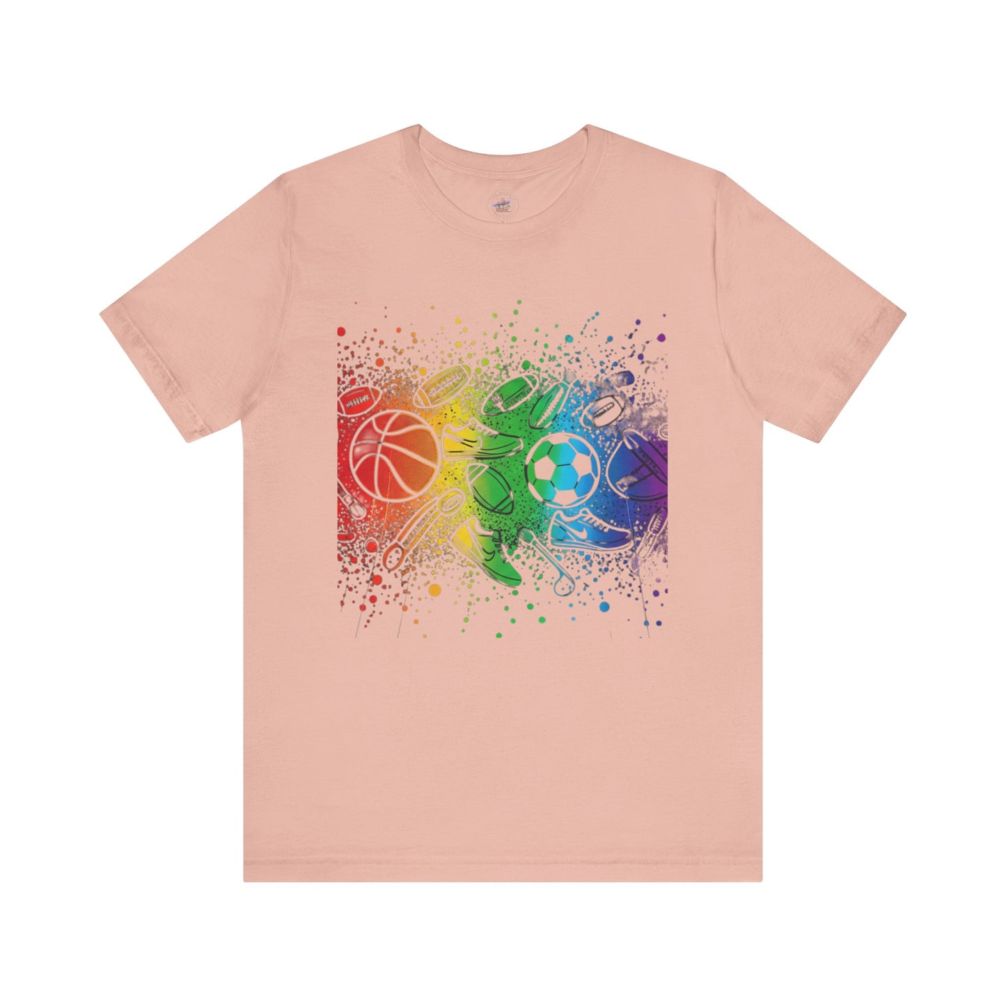 Day Dot Style Colorful Mixed Sports Graphic Tee, Unisex Athletic T-Shirt, Game Day Apparel, Gift for Sports Lovers, Fun Exercise Shirt