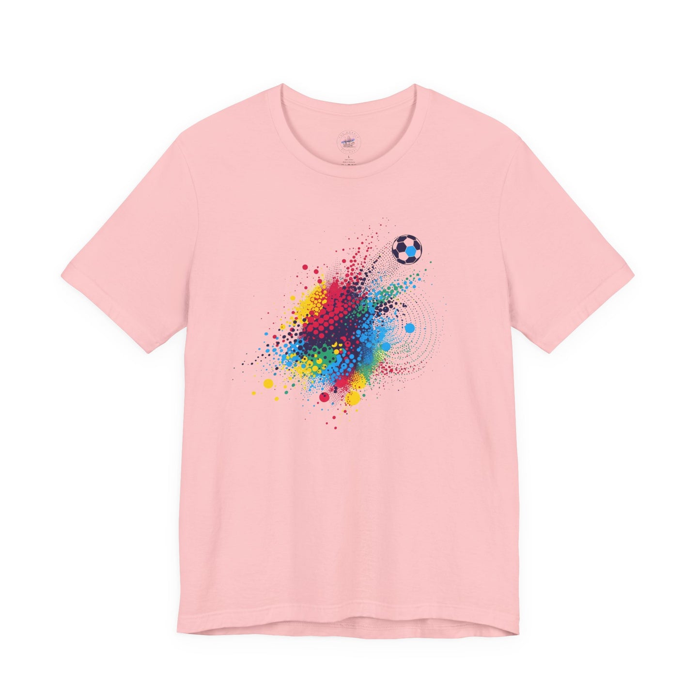 Colorful Day Dot Soccer Splash Tee - Unisex Short Sleeve Shirt, Sports Fan Gift, Casual Wear, Fun Summer Tee, Active Lifestyle Top