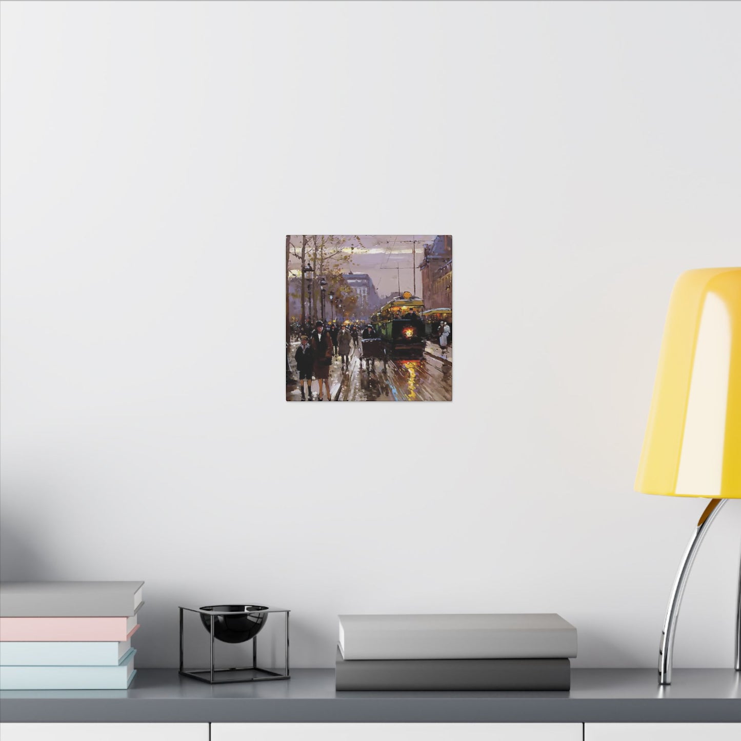 Canvas Print - Vintage Art of France Streetcar, French Artwork
