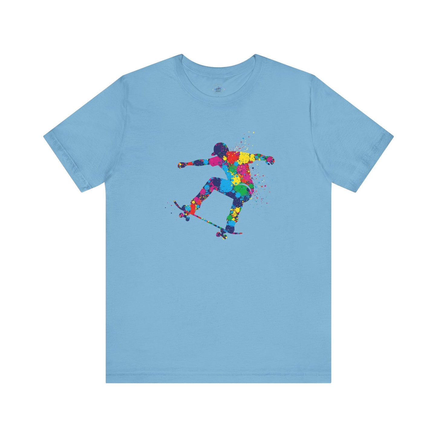 Day Dot Style Colorful Skateboarder Tee, Unisex Skate Shirt, Gift for Skaters, Summer T-Shirt, Streetwear Apparel, Cool Graphic Tee