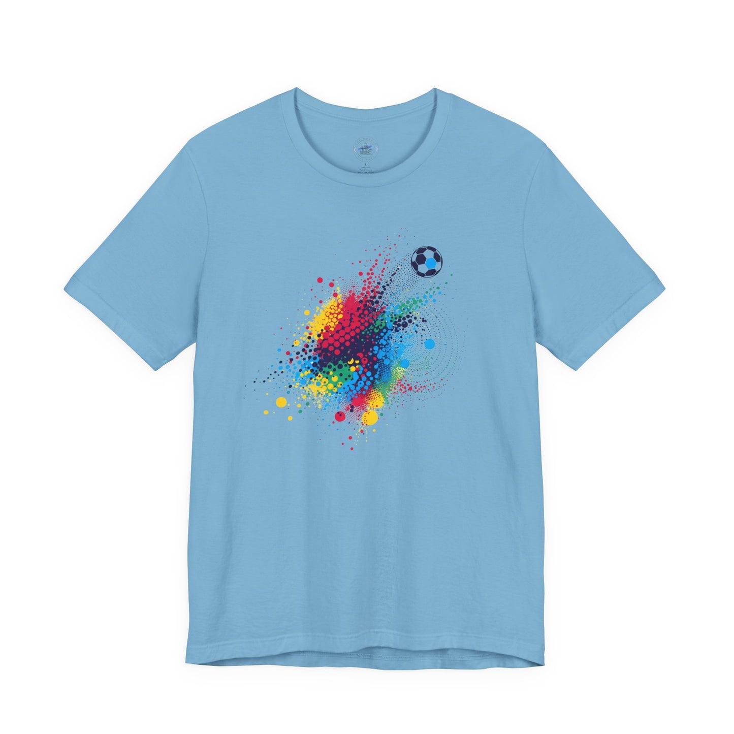 Colorful Day Dot Soccer Splash Tee - Unisex Short Sleeve Shirt, Sports Fan Gift, Casual Wear, Fun Summer Tee, Active Lifestyle Top