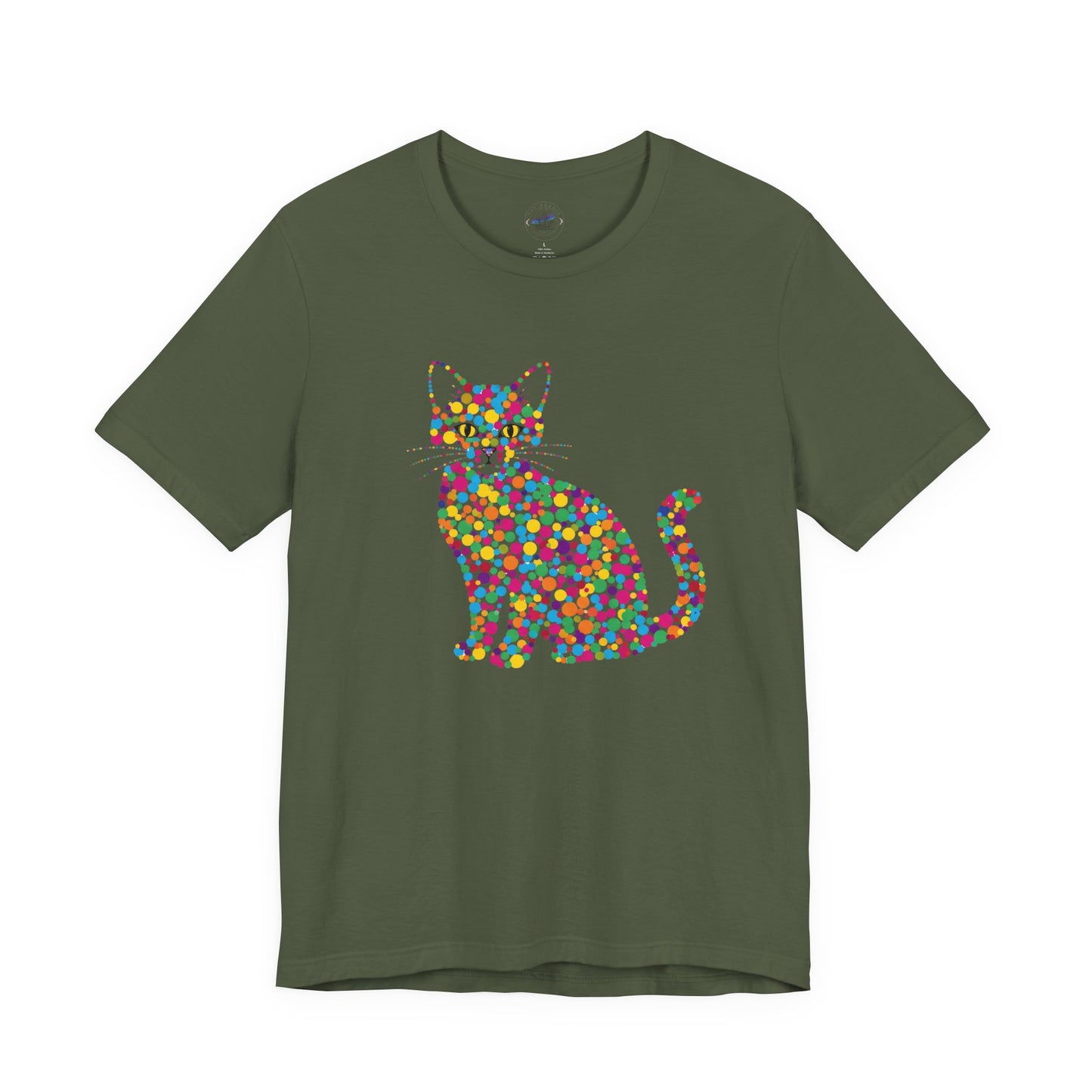 Day Dot Style, Colorful Cat Graphic Tee, Perfect Gift for Cat Lovers, Cute Animal Shirt, Casual Wear, Birthday Gift, Pet Lover Apparel