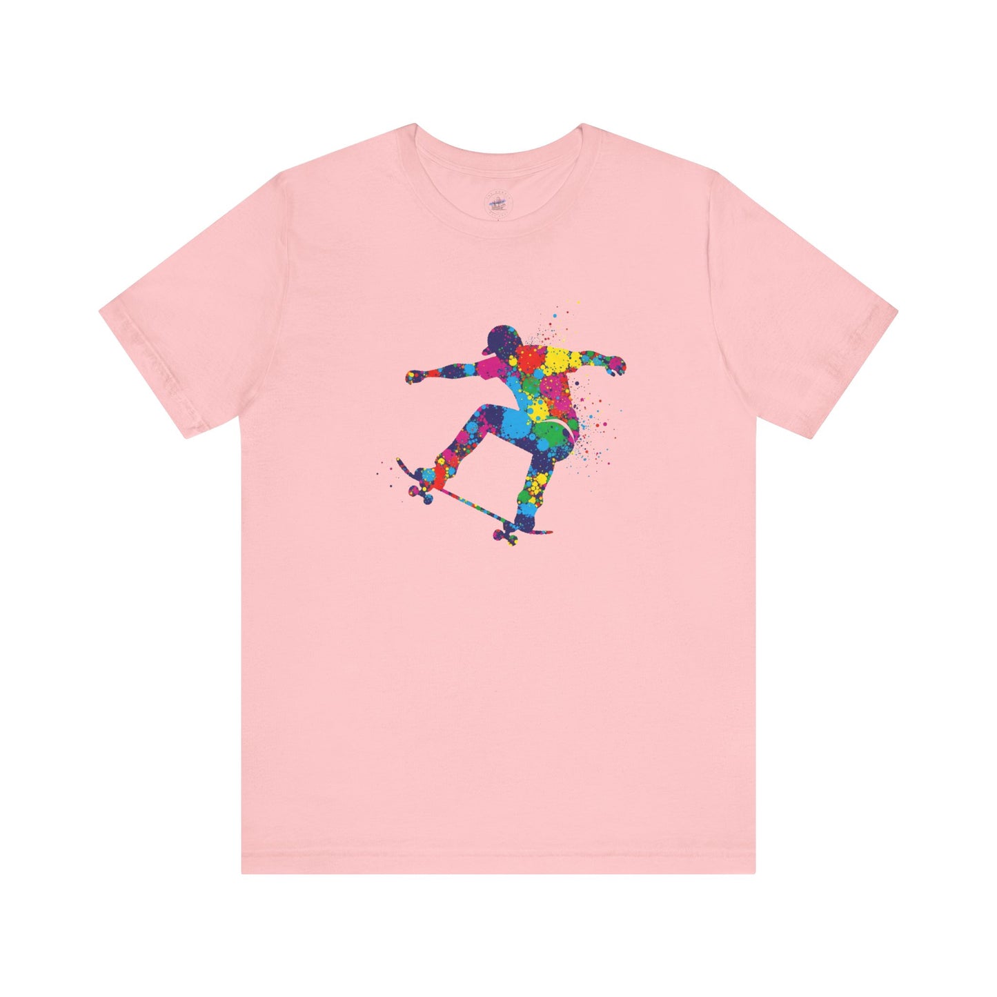 Day Dot Style Colorful Skateboarder Tee, Unisex Skate Shirt, Gift for Skaters, Summer T-Shirt, Streetwear Apparel, Cool Graphic Tee
