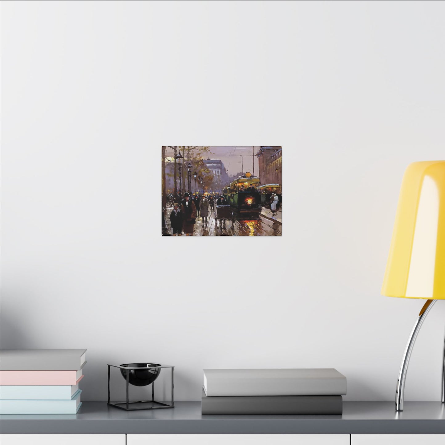 Canvas Print - Vintage Art of France Streetcar, French Artwork