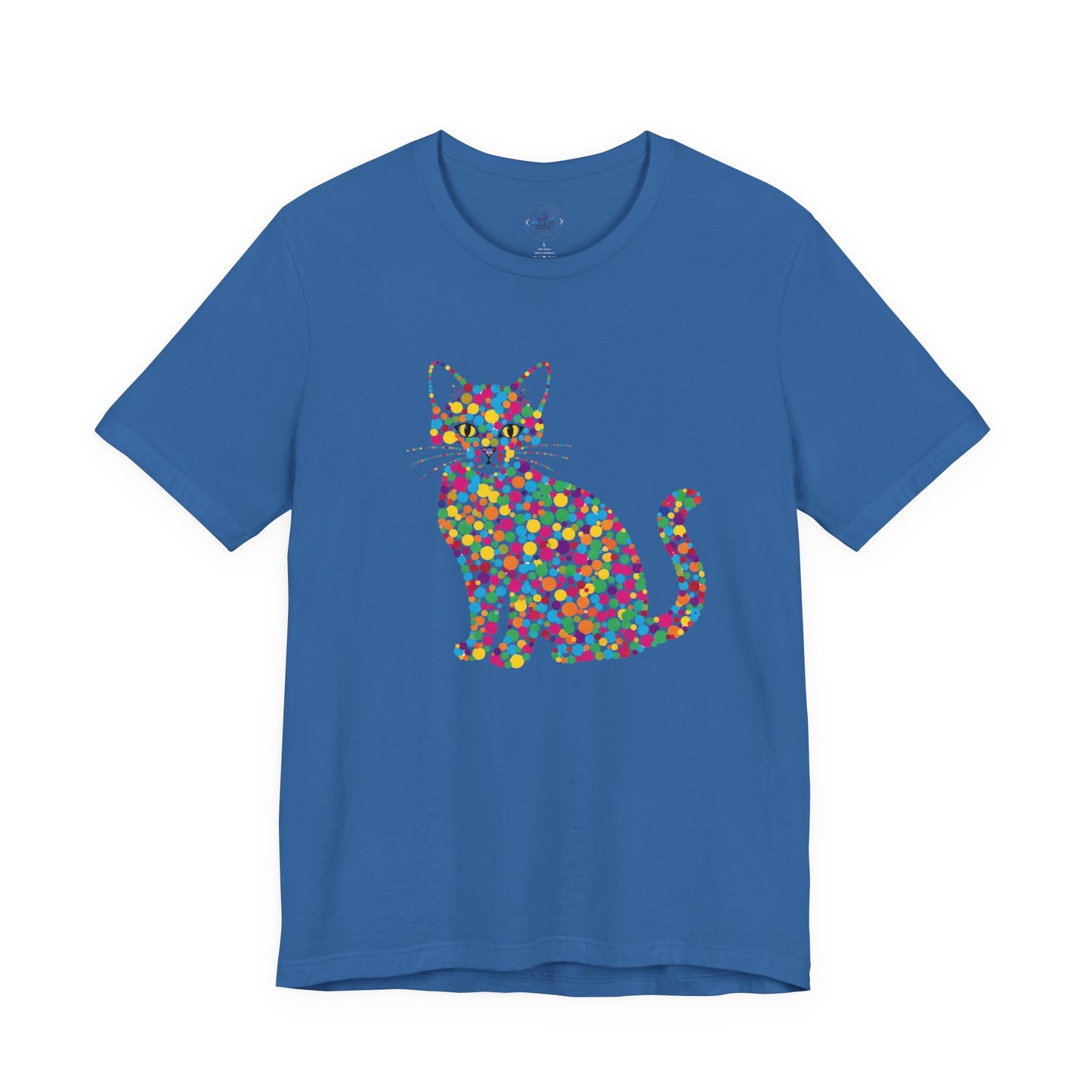 Day Dot Style, Colorful Cat Graphic Tee, Perfect Gift for Cat Lovers, Cute Animal Shirt, Casual Wear, Birthday Gift, Pet Lover Apparel