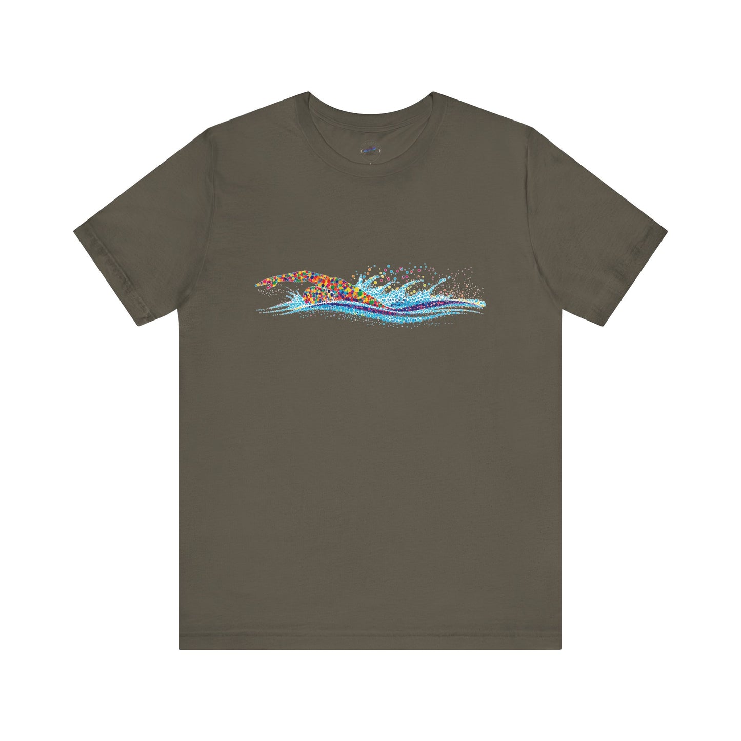 Colorful Day Dot Cool Wave Swimmer Graphic Unisex Tee, Casual Wear, Graphic T-Shirt, Beach Lover Shirt, Gift for Surfers