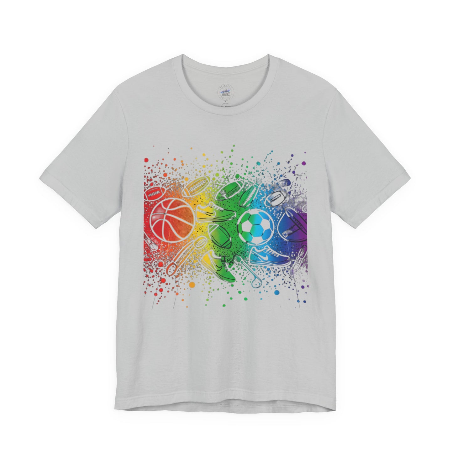 Day Dot Style Colorful Mixed Sports Graphic Tee, Unisex Athletic T-Shirt, Game Day Apparel, Gift for Sports Lovers, Fun Exercise Shirt