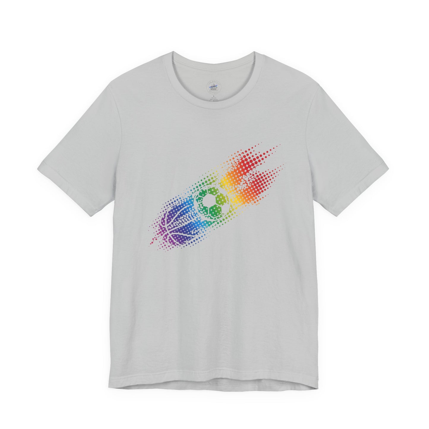 Multi-Sports Rainbow Day Dot Sports Tee, Unisex Tee for Athletes, Fun Gift for Sports Lovers, Ideal for Pride Events, Casual Wear
