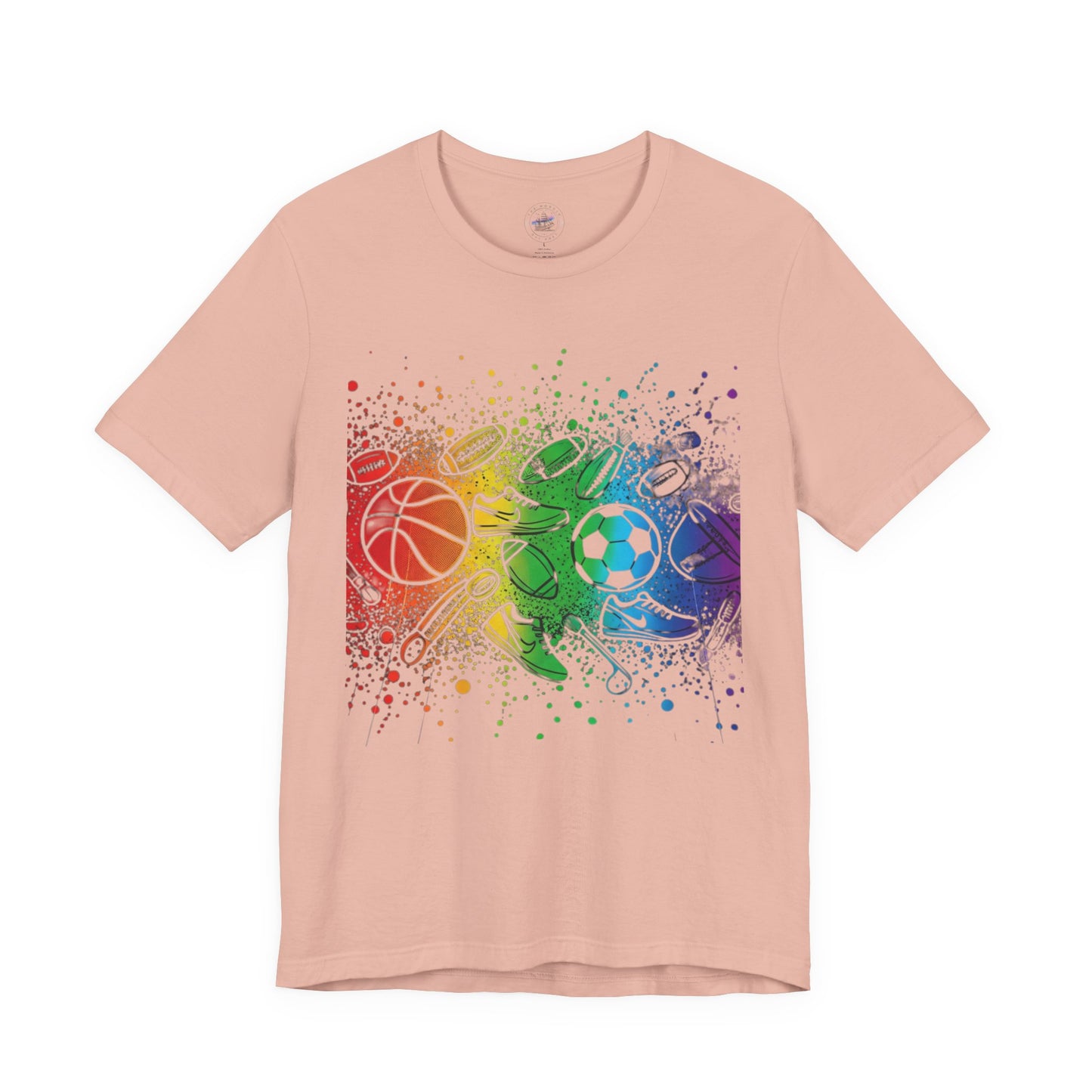Day Dot Style Colorful Mixed Sports Graphic Tee, Unisex Athletic T-Shirt, Game Day Apparel, Gift for Sports Lovers, Fun Exercise Shirt