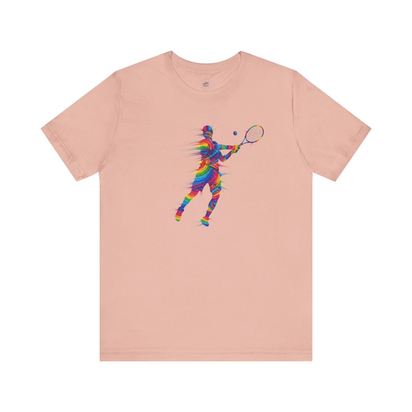 Colorful Day Dot Style Tennis Player Unisex Tee, Sporty Outfit, Gift for Tennis Lovers, Athleisure Tee, Vibrant Streetwear, Tennis Gift, Summer Style