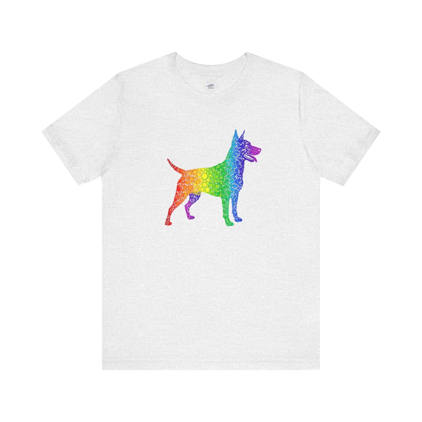 Day Dot Style, Rainbow Dog Graphic Tee, Pride Shirt, Unisex Short Sleeve, Pet Lovers Gift, Casual Wear, Dog Mom Apparel, LGBTQ+ T-Shirt