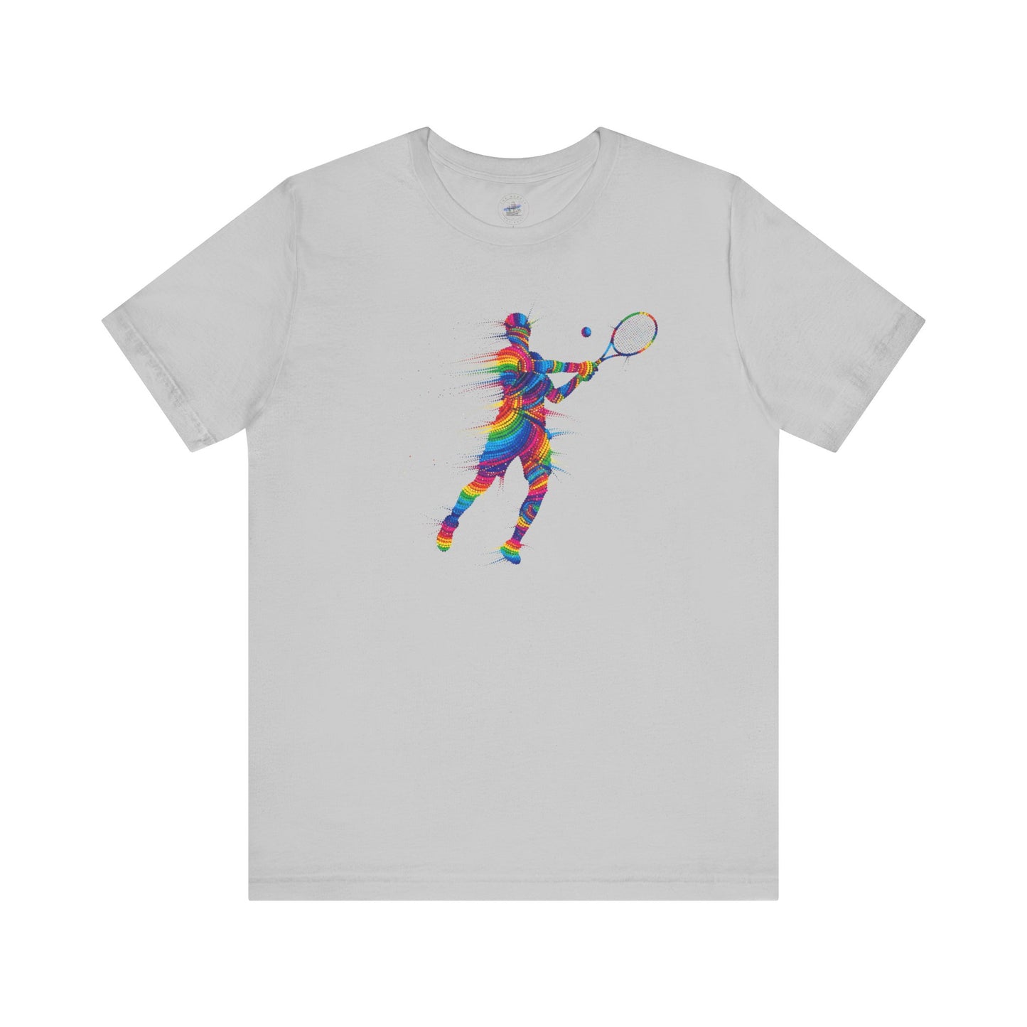 Colorful Day Dot Style Tennis Player Unisex Tee, Sporty Outfit, Gift for Tennis Lovers, Athleisure Tee, Vibrant Streetwear, Tennis Gift, Summer Style