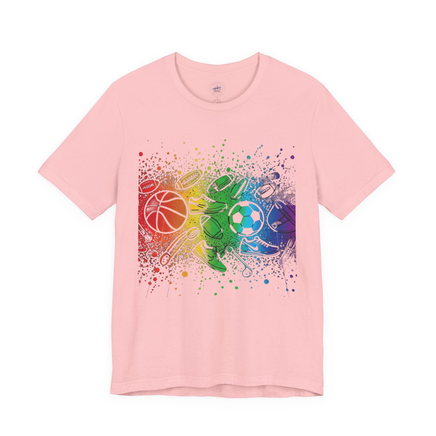 Day Dot Style Colorful Mixed Sports Graphic Tee, Unisex Athletic T-Shirt, Game Day Apparel, Gift for Sports Lovers, Fun Exercise Shirt