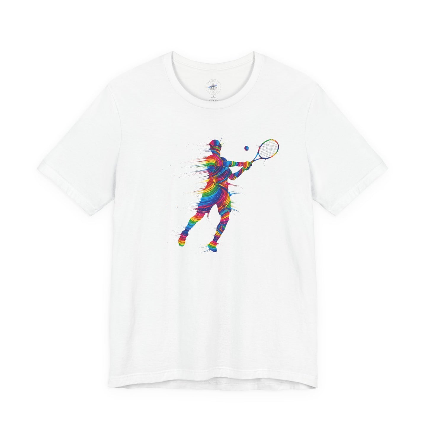 Colorful Day Dot Style Tennis Player Unisex Tee, Sporty Outfit, Gift for Tennis Lovers, Athleisure Tee, Vibrant Streetwear, Tennis Gift, Summer Style