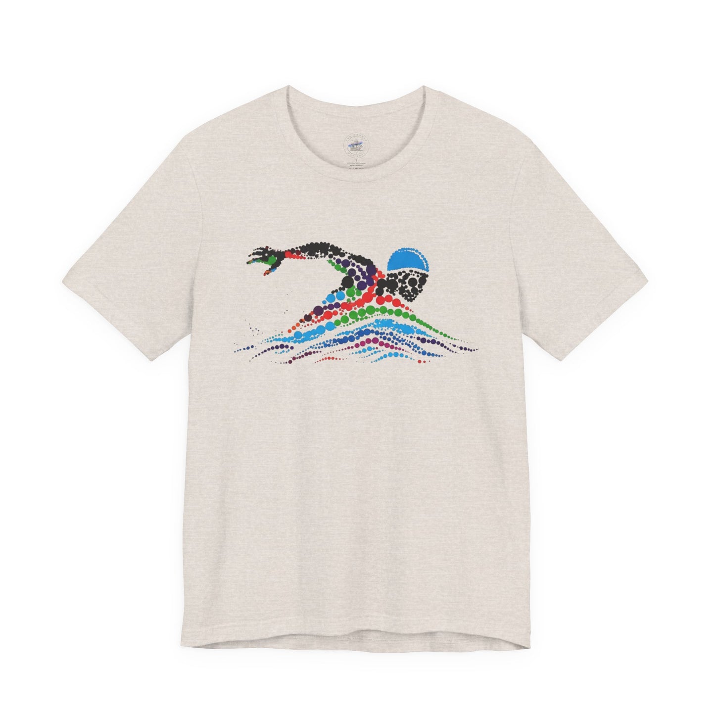 Vibrant Cool Wave Competition Swimmer Graphic Tee - Unisex Jersey Short Sleeve, Casual Wear, Summer Vibes, Gift for Nature Lovers, Beach Outfit, Festival Style