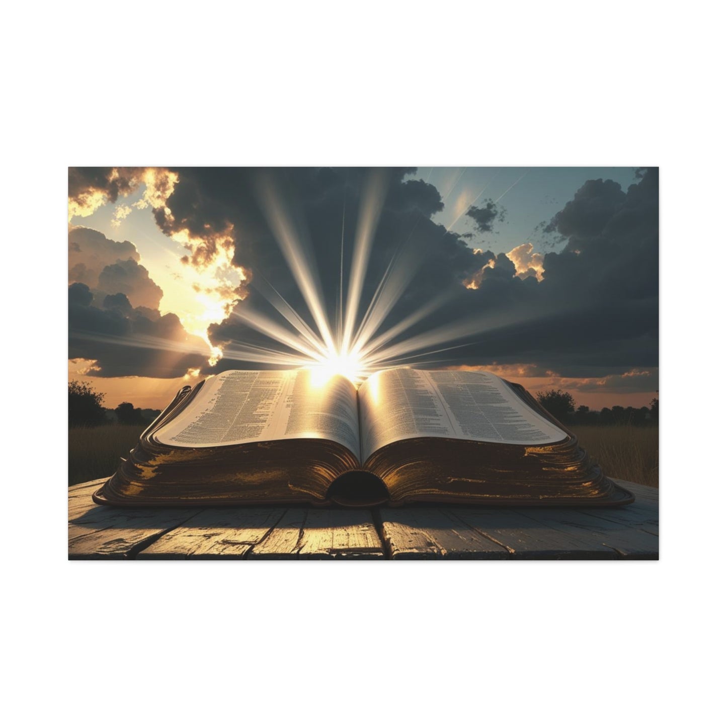 Faith Inspirational Open Bible, Sunrise, Canvas Wall Art, Motivational Home Decor, Bible Lovers, Religious Wall Art, Bible Verse Decoration