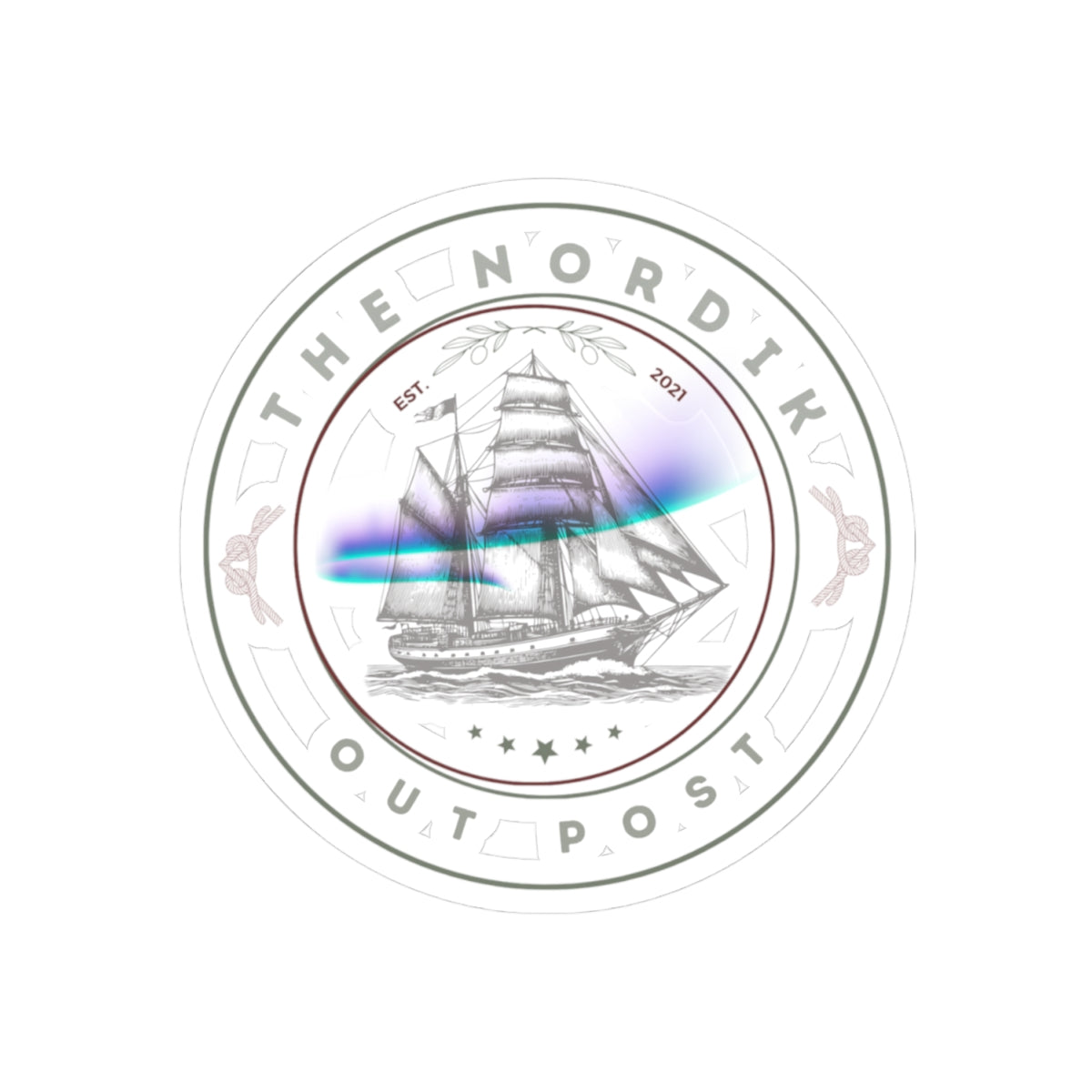 Nordic Sailboat Kiss-Cut Stickers | Nautical Decor, Laptop Decals, Gift for Sailors, Ocean Lover Art, Travel Enthusiasts