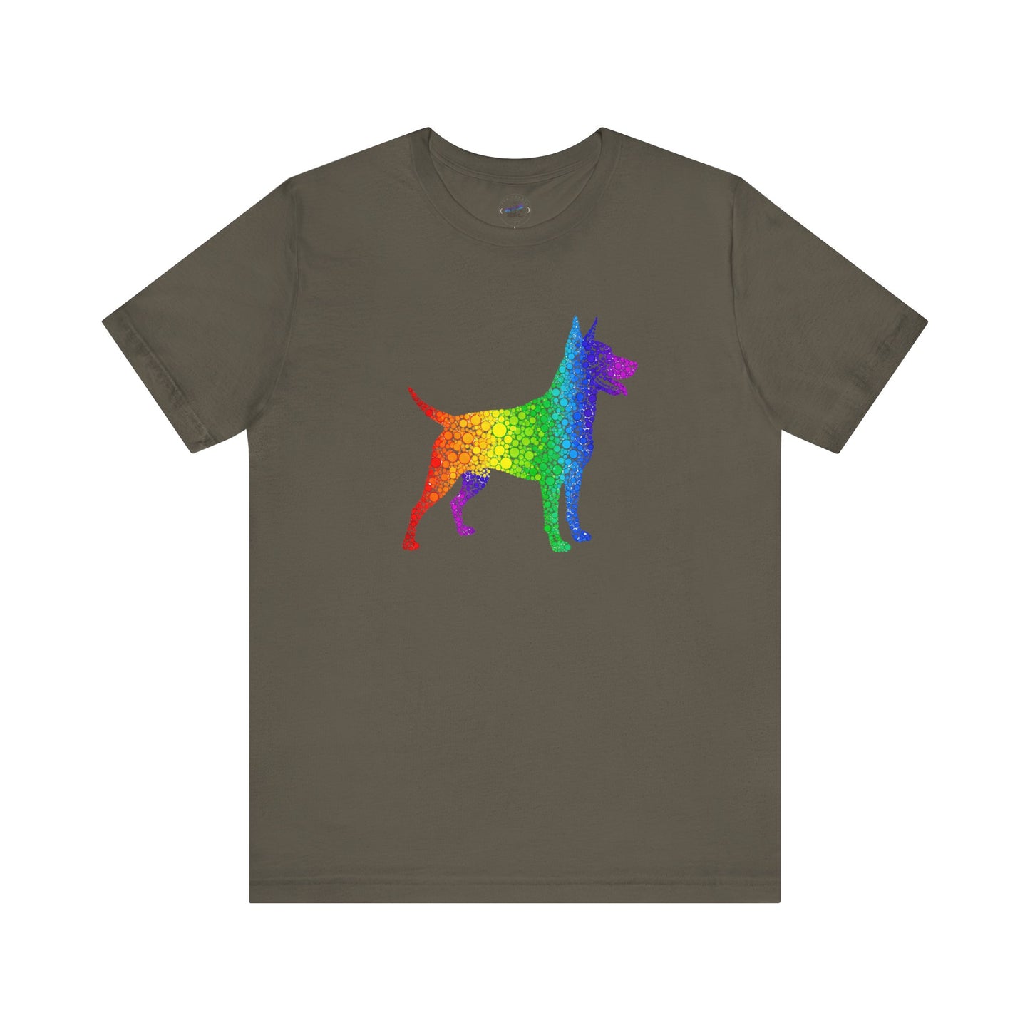 Day Dot Style, Rainbow Dog Graphic Tee, Pride Shirt, Unisex Short Sleeve, Pet Lovers Gift, Casual Wear, Dog Mom Apparel, LGBTQ+ T-Shirt