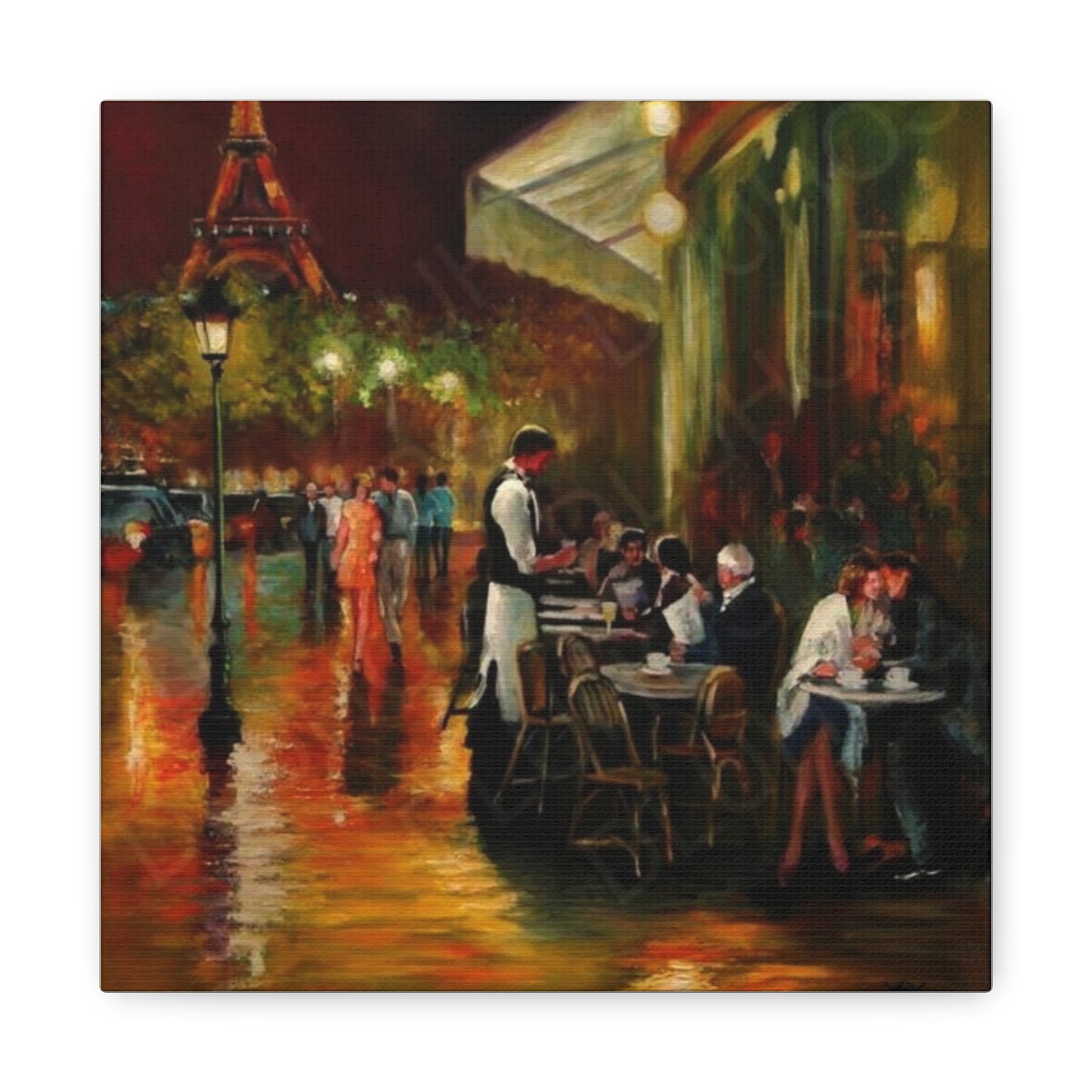 Canvas Wall Art - Charming French Street side Cafe Dining