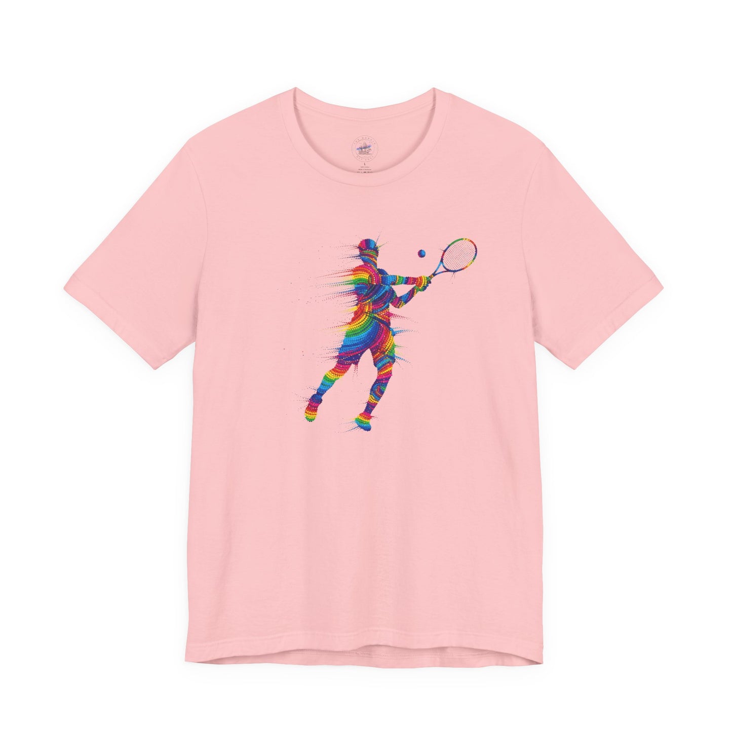 Colorful Day Dot Style Tennis Player Unisex Tee, Sporty Outfit, Gift for Tennis Lovers, Athleisure Tee, Vibrant Streetwear, Tennis Gift, Summer Style
