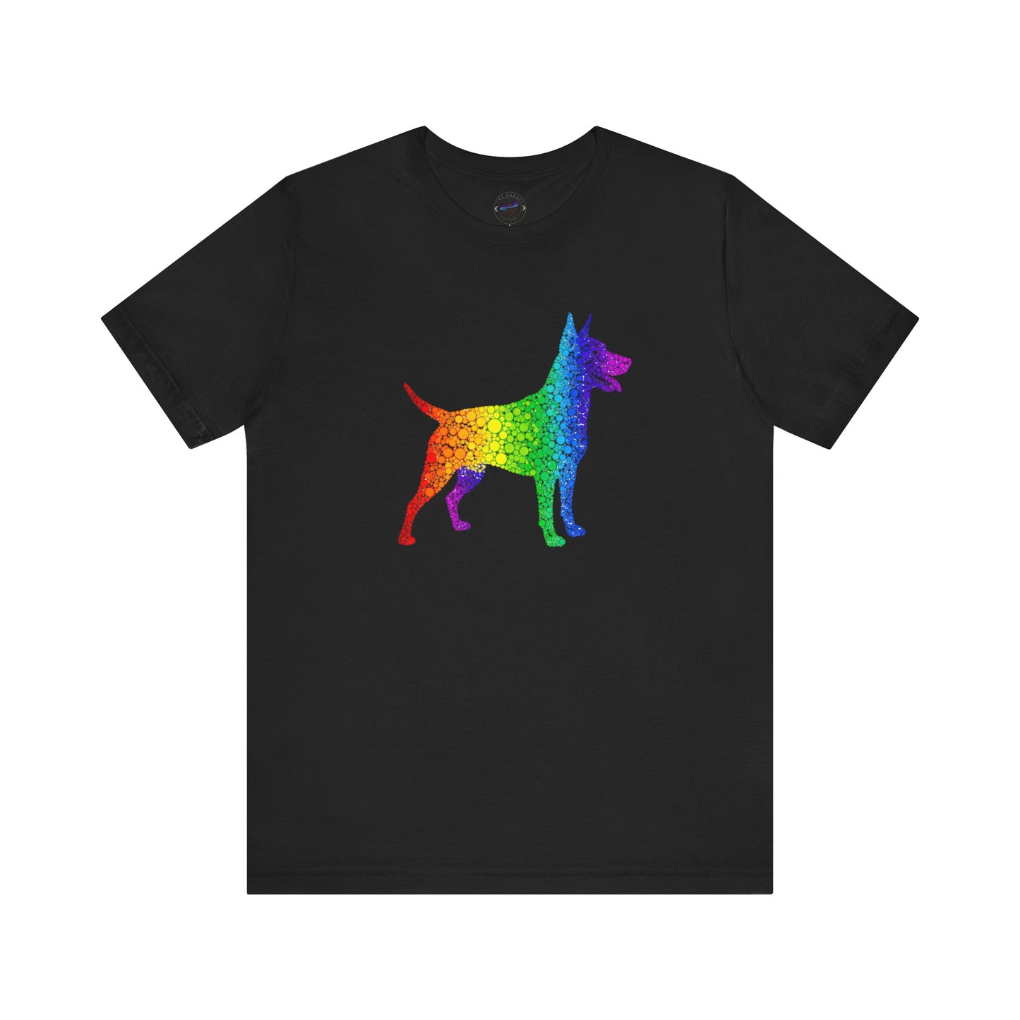 Day Dot Style, Rainbow Dog Graphic Tee, Pride Shirt, Unisex Short Sleeve, Pet Lovers Gift, Casual Wear, Dog Mom Apparel, LGBTQ+ T-Shirt