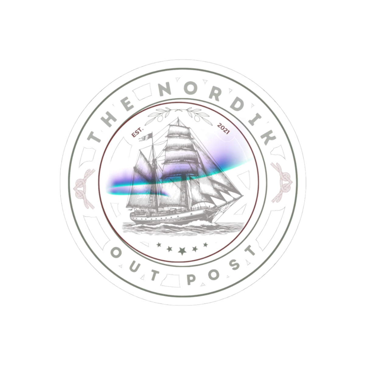 Nordic Sailboat Kiss-Cut Stickers | Nautical Decor, Laptop Decals, Gift for Sailors, Ocean Lover Art, Travel Enthusiasts