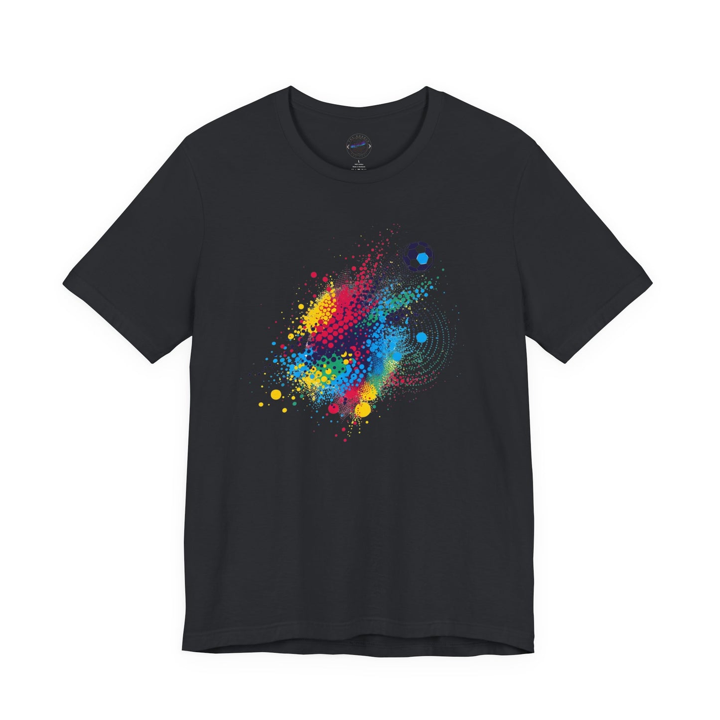 Colorful Day Dot Soccer Splash Tee - Unisex Short Sleeve Shirt, Sports Fan Gift, Casual Wear, Fun Summer Tee, Active Lifestyle Top