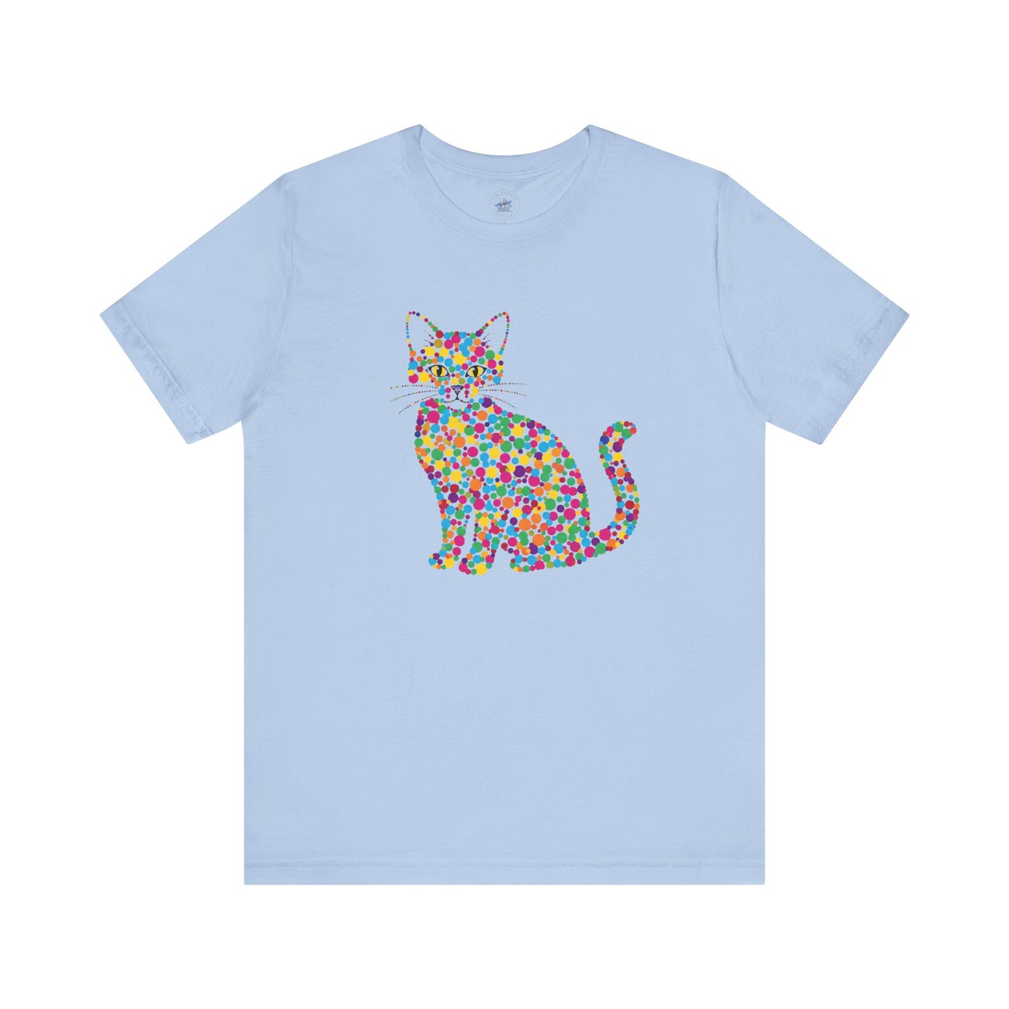 Day Dot Style, Colorful Cat Graphic Tee, Perfect Gift for Cat Lovers, Cute Animal Shirt, Casual Wear, Birthday Gift, Pet Lover Apparel