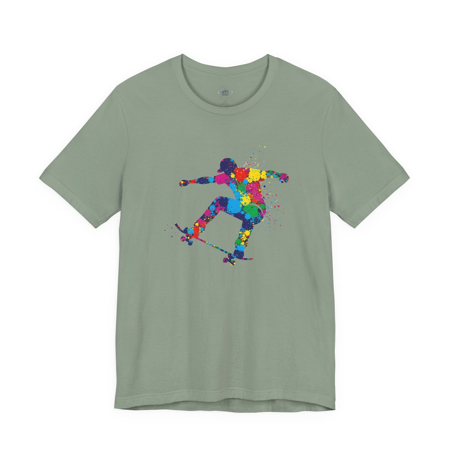 Day Dot Style Colorful Skateboarder Tee, Unisex Skate Shirt, Gift for Skaters, Summer T-Shirt, Streetwear Apparel, Cool Graphic Tee