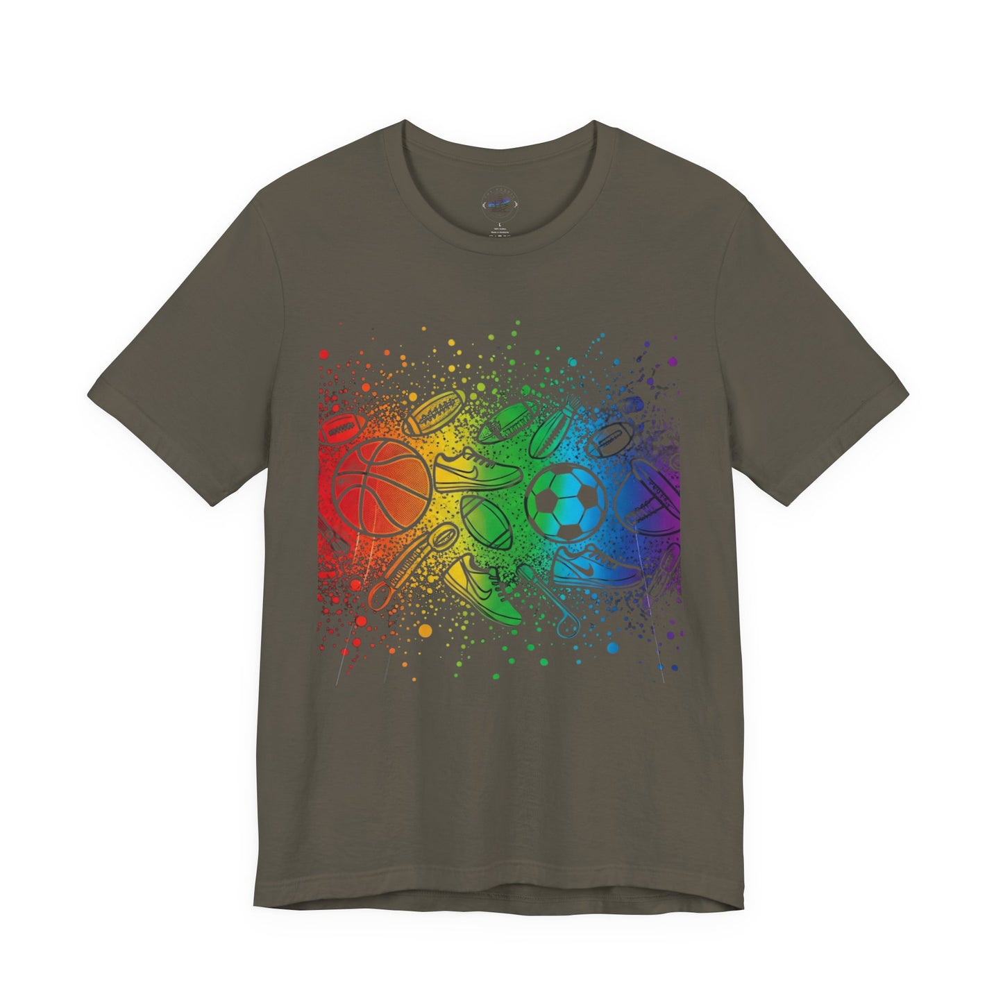 Day Dot Style Colorful Mixed Sports Graphic Tee, Unisex Athletic T-Shirt, Game Day Apparel, Gift for Sports Lovers, Fun Exercise Shirt