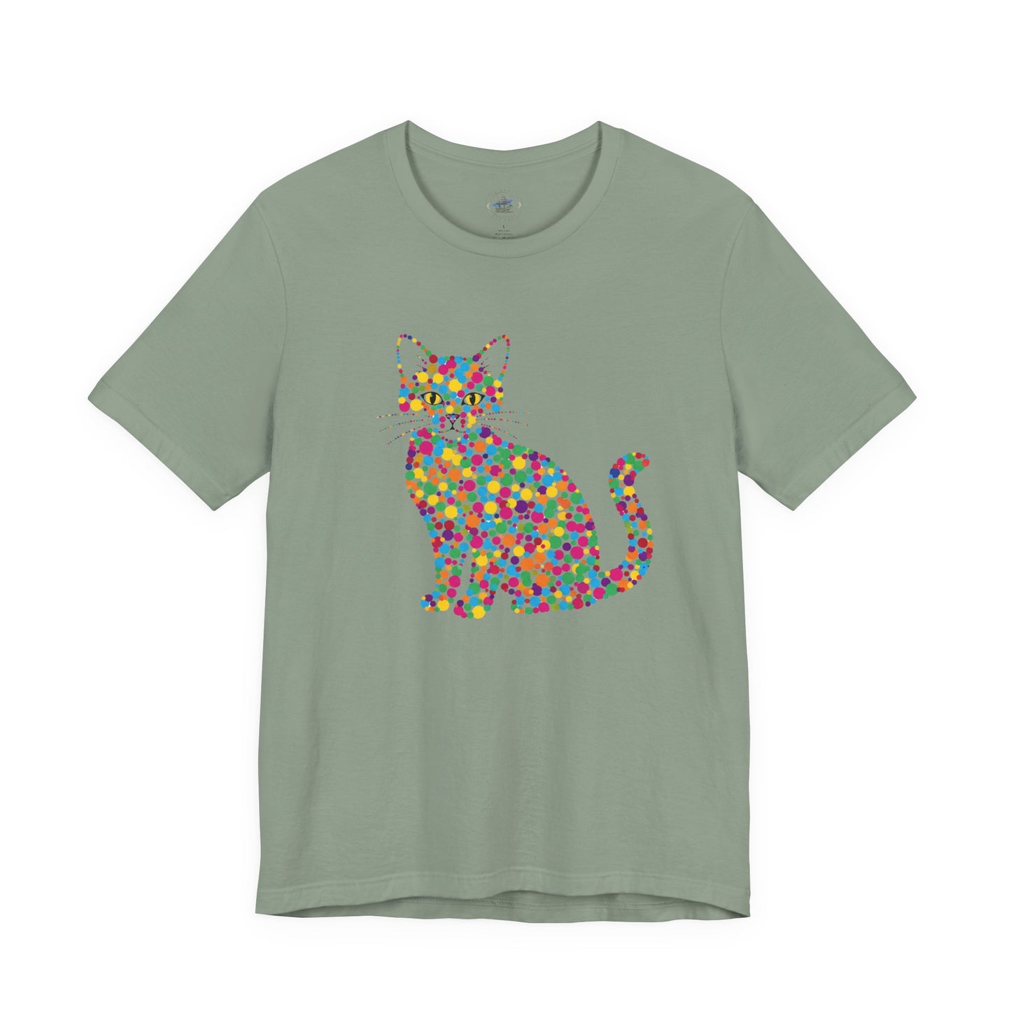 Day Dot Style, Colorful Cat Graphic Tee, Perfect Gift for Cat Lovers, Cute Animal Shirt, Casual Wear, Birthday Gift, Pet Lover Apparel