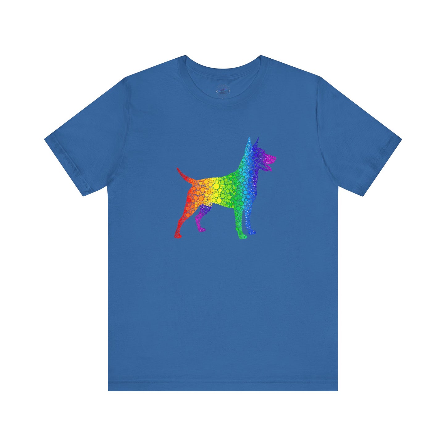Day Dot Style, Rainbow Dog Graphic Tee, Pride Shirt, Unisex Short Sleeve, Pet Lovers Gift, Casual Wear, Dog Mom Apparel, LGBTQ+ T-Shirt
